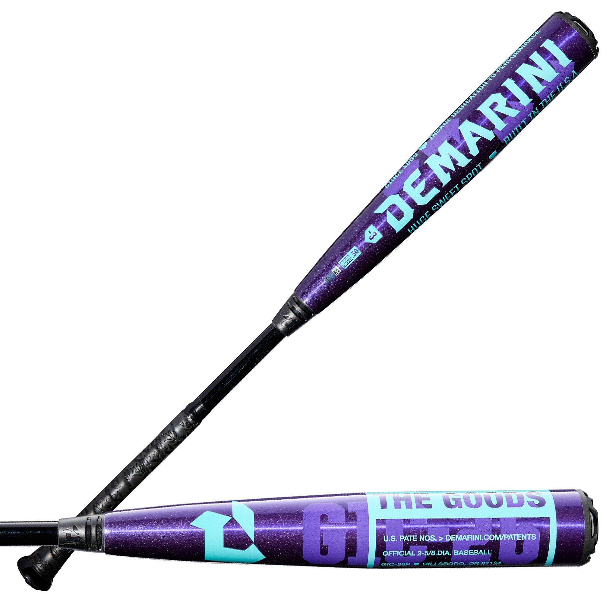 DeMarini The Goods Royal Purple BBCOR Baseball Bat (-3) 2026 - PURPLE/TEAL Thumbnail View 1
