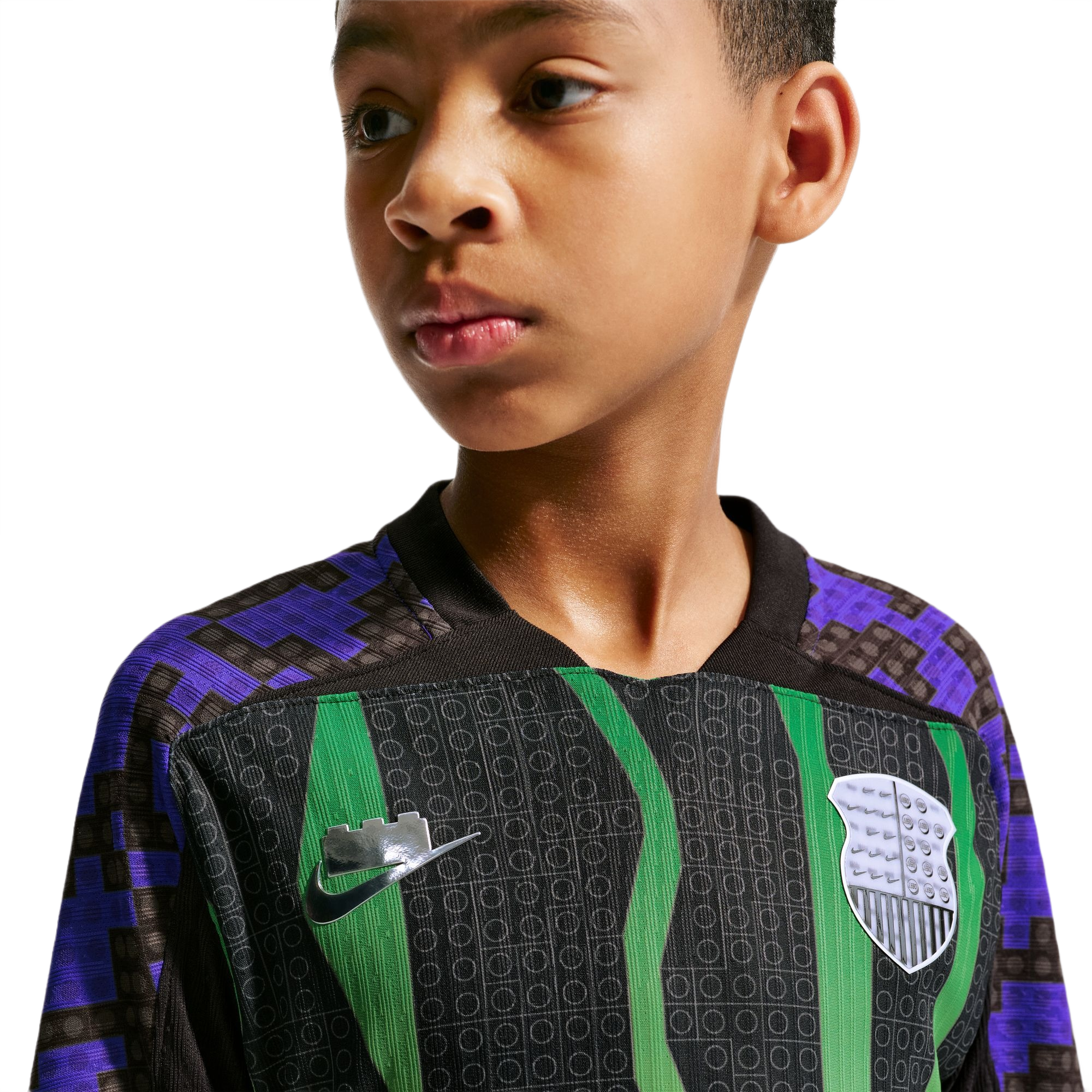 Nike Big Kids' x LEGO Collection Aero-FIT Soccer Jersey - BLACK Thumbnail View 4