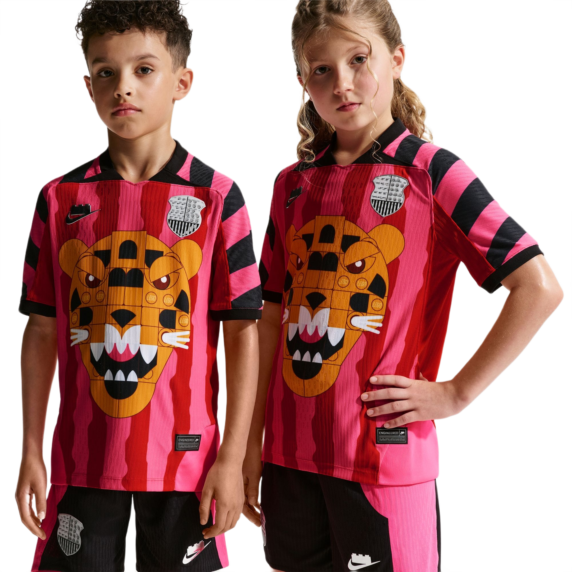 Nike x LEGO Collection Aero-FIT Big Kids' Pink/Red Soccer Jersey