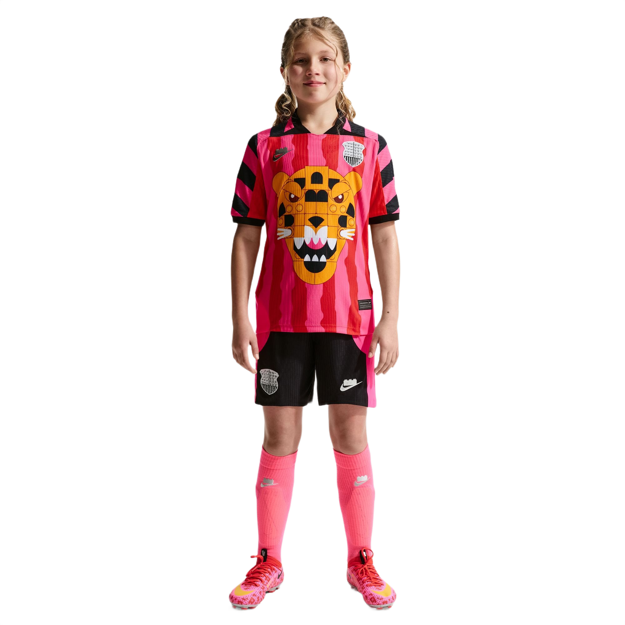 Nike x LEGO Collection Aero-FIT Big Kids' Pink/Red Soccer Jersey
