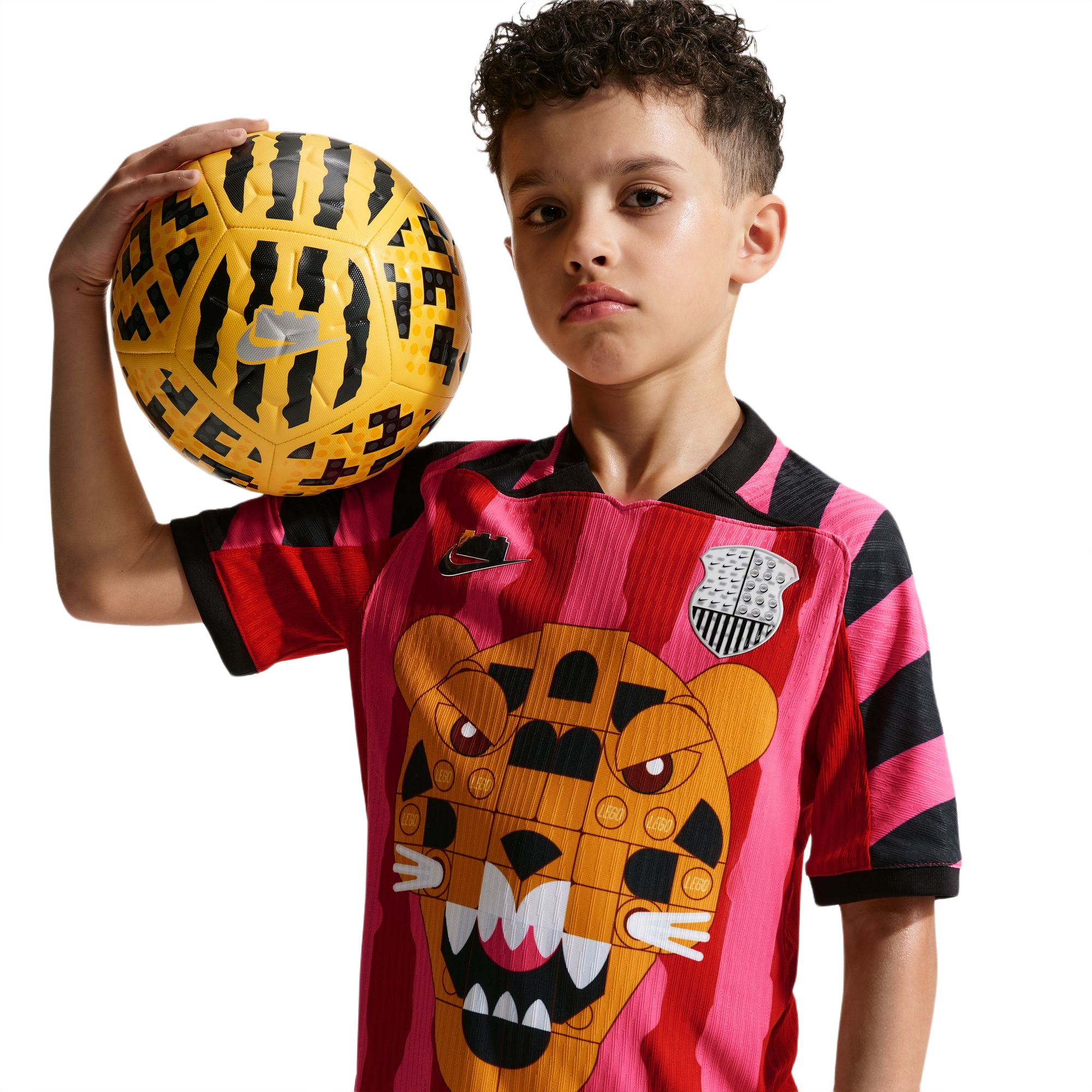 Nike x LEGO Collection Aero-FIT Big Kids' Pink/Red Soccer Jersey