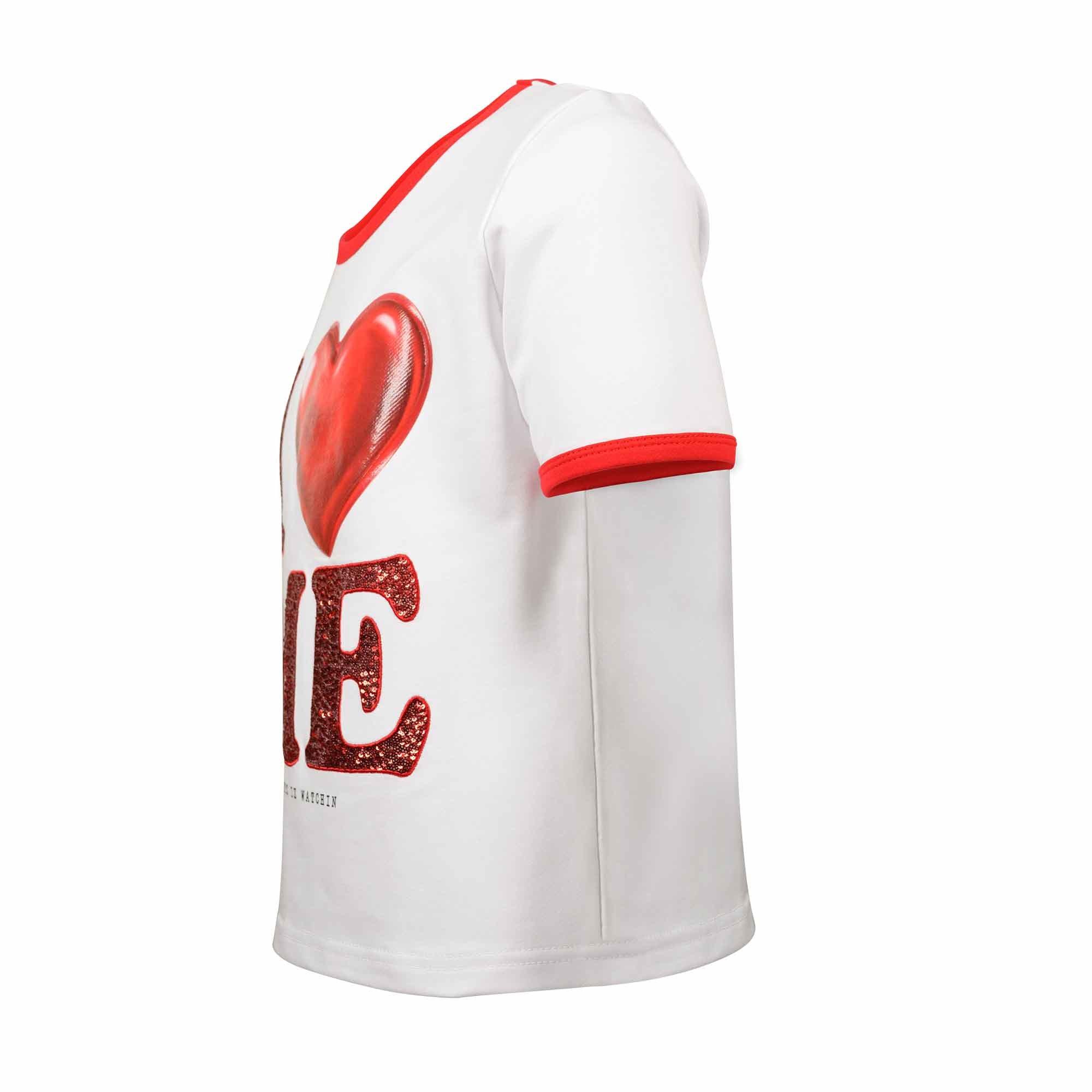 Streetz Iz Watchin Big Girls' I Love Me Baby Tee - WHITE/RED Thumbnail View 3