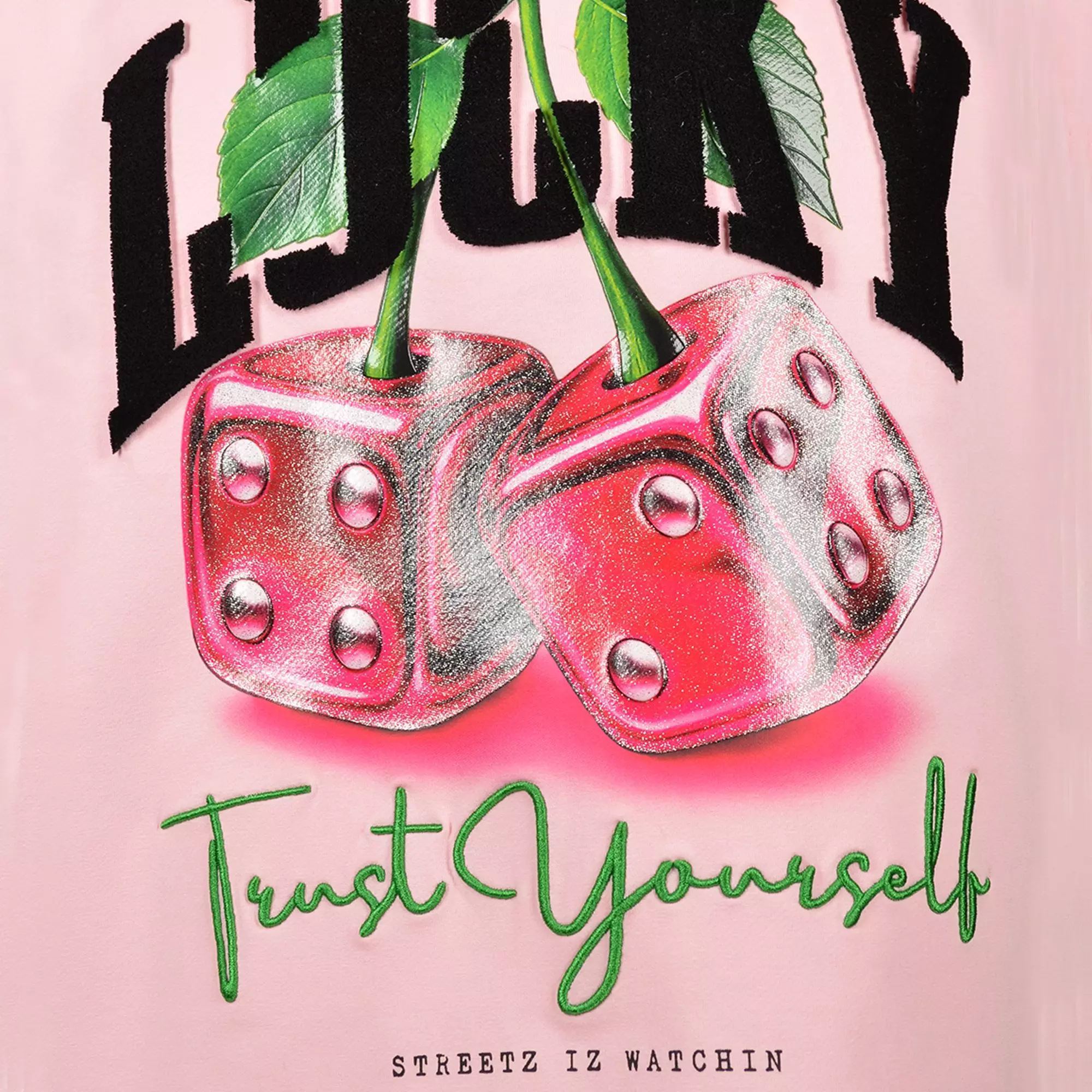 Streetz Iz Watchin Big Girls' Lucky Tee - PINK