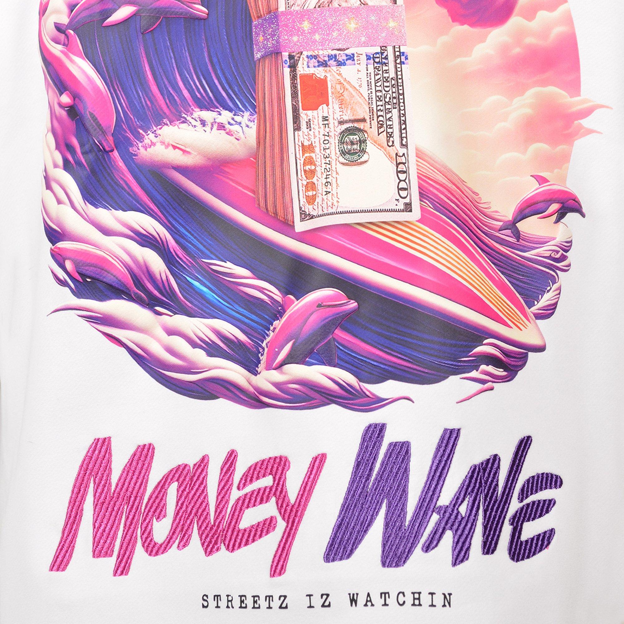 Streetz Iz Watchin Big Girls' Money Wave Tee - WHITE/PINK/PURPLE Thumbnail View 4
