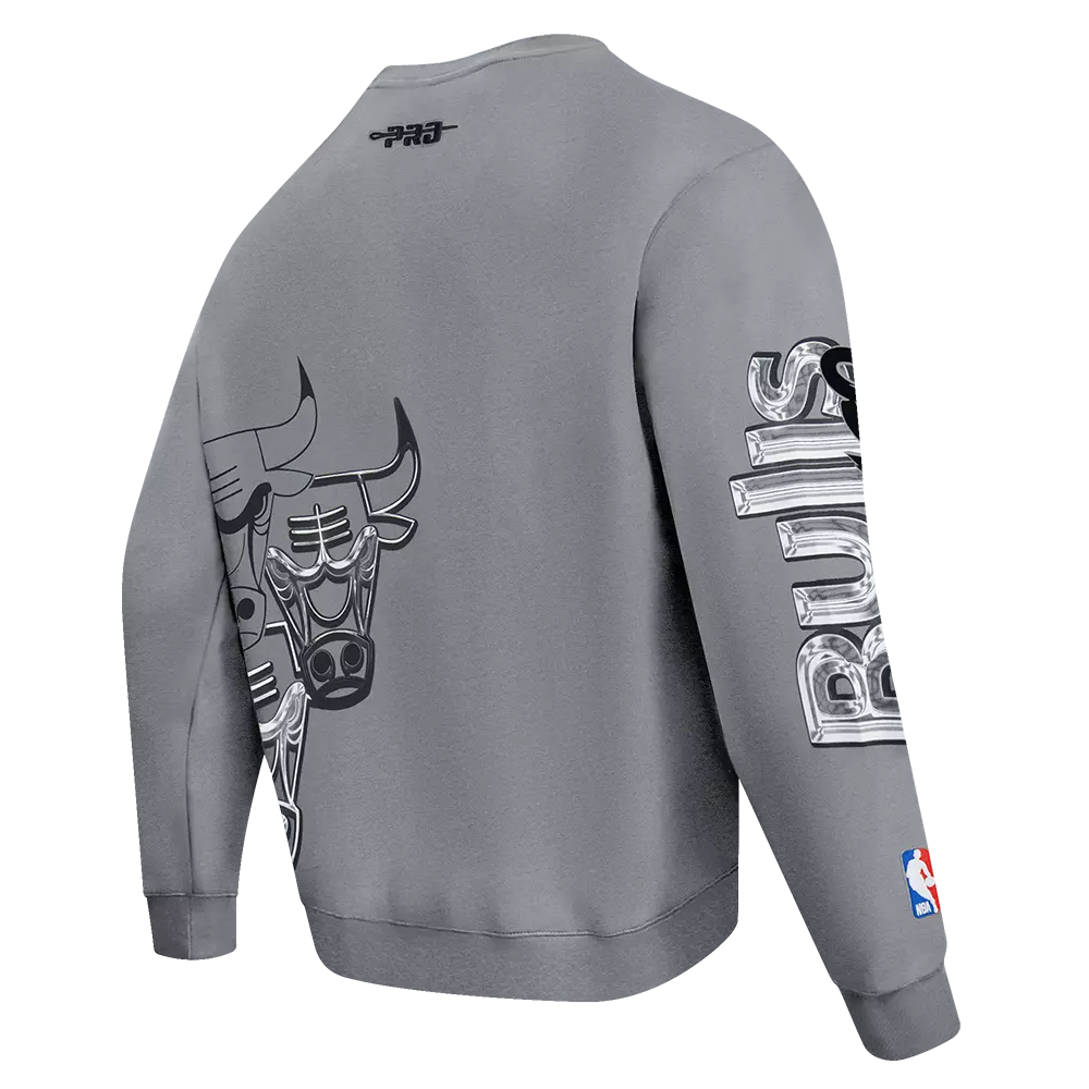 Pro Standard Chicago Bulls Grey Pack Fleece Crew Sweater-Grey - GREY