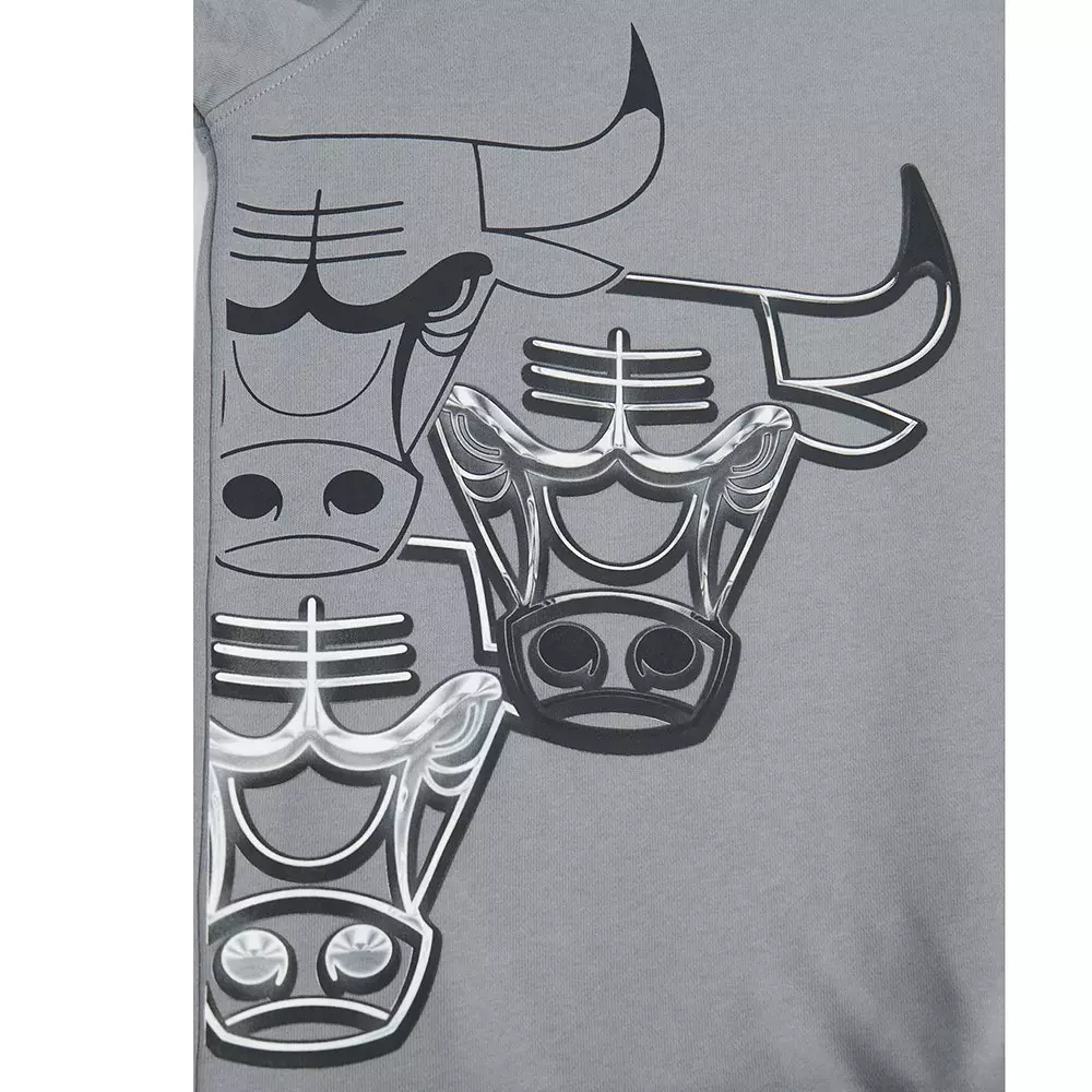 Pro Standard Chicago Bulls Grey Pack Fleece Crew Sweater-Grey - GREY
