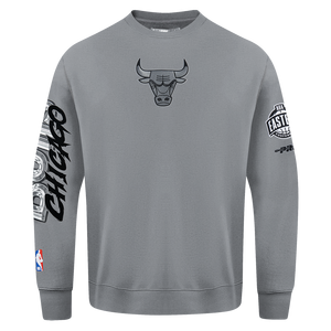 Pro Standard Chicago Bulls Grey Pack Fleece Crew Sweater-Grey