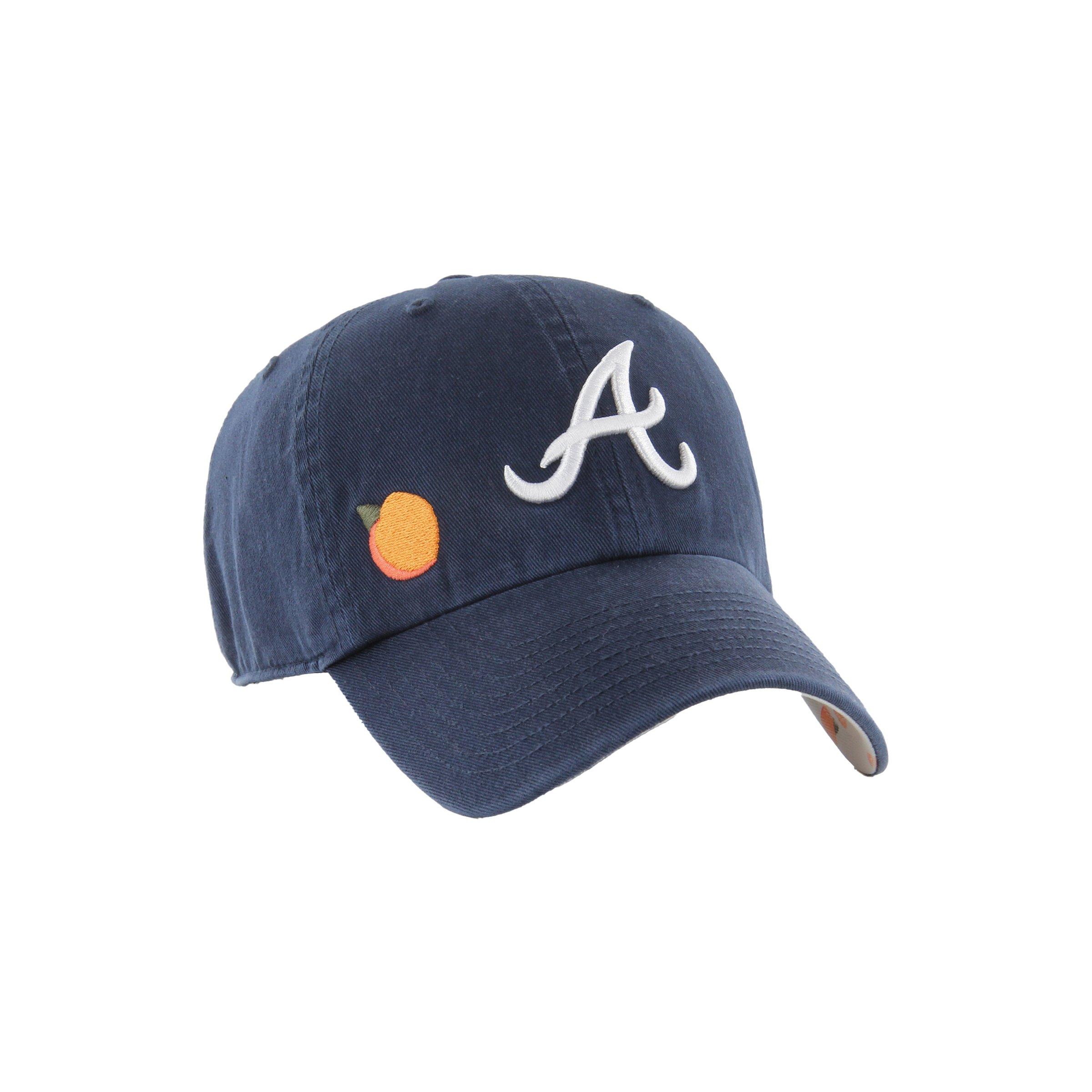 '47 Atlanta Braves Peach Cleanup Navy Snapback Hat