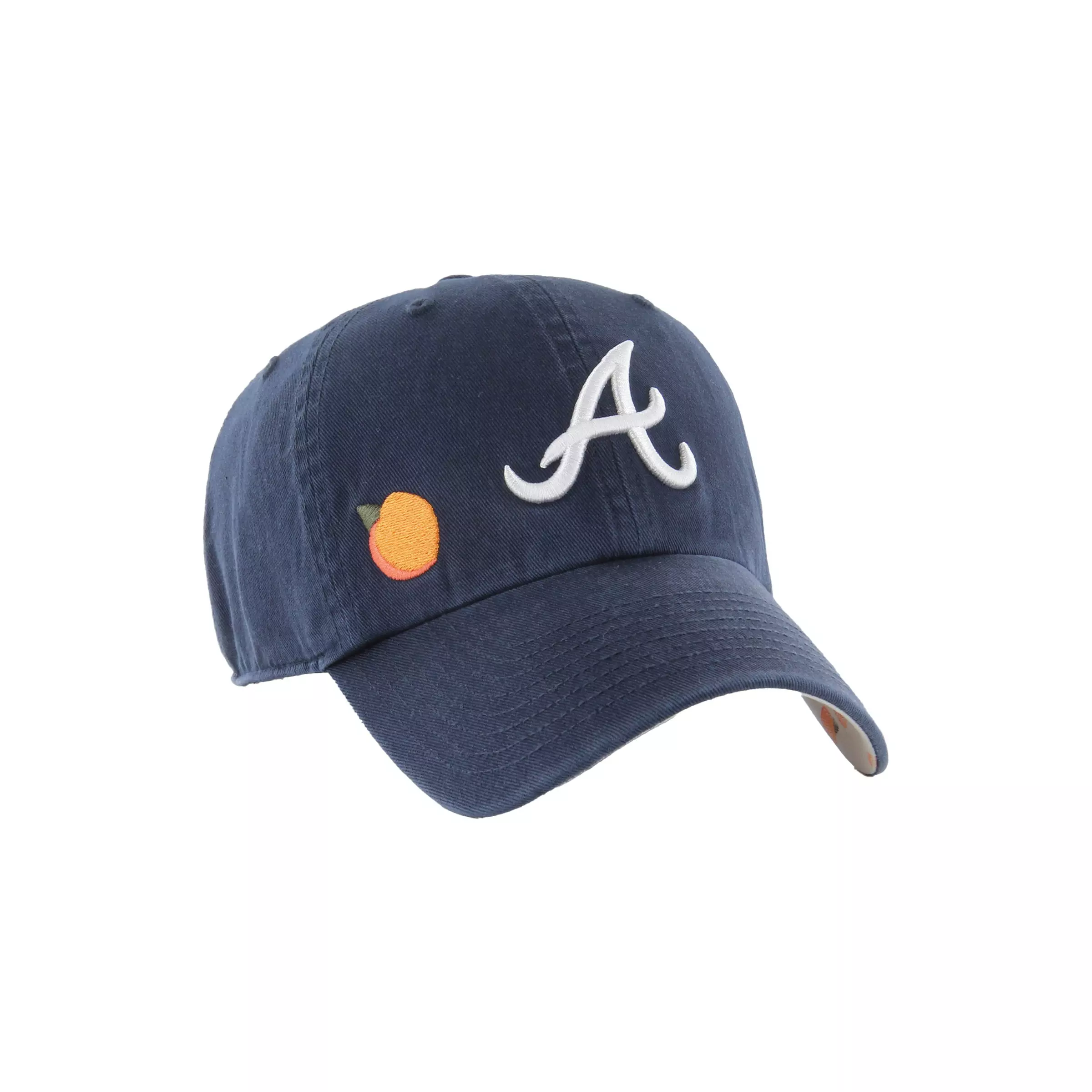 '47 Atlanta Braves Peach Cleanup Snapback Hat-Navy - NAVY