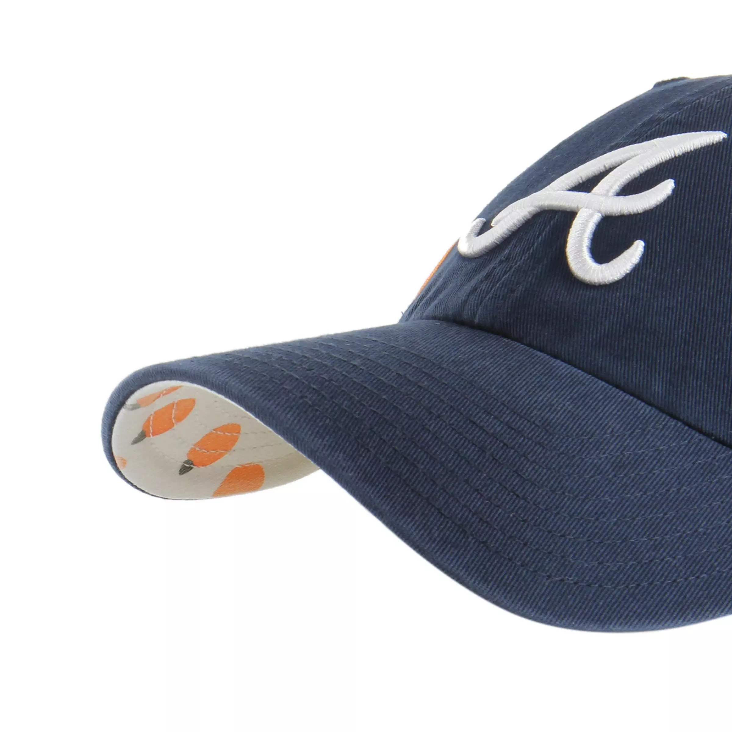 47 Atlanta Braves Peach Cleanup Snapback Hat - Navy - NAVY