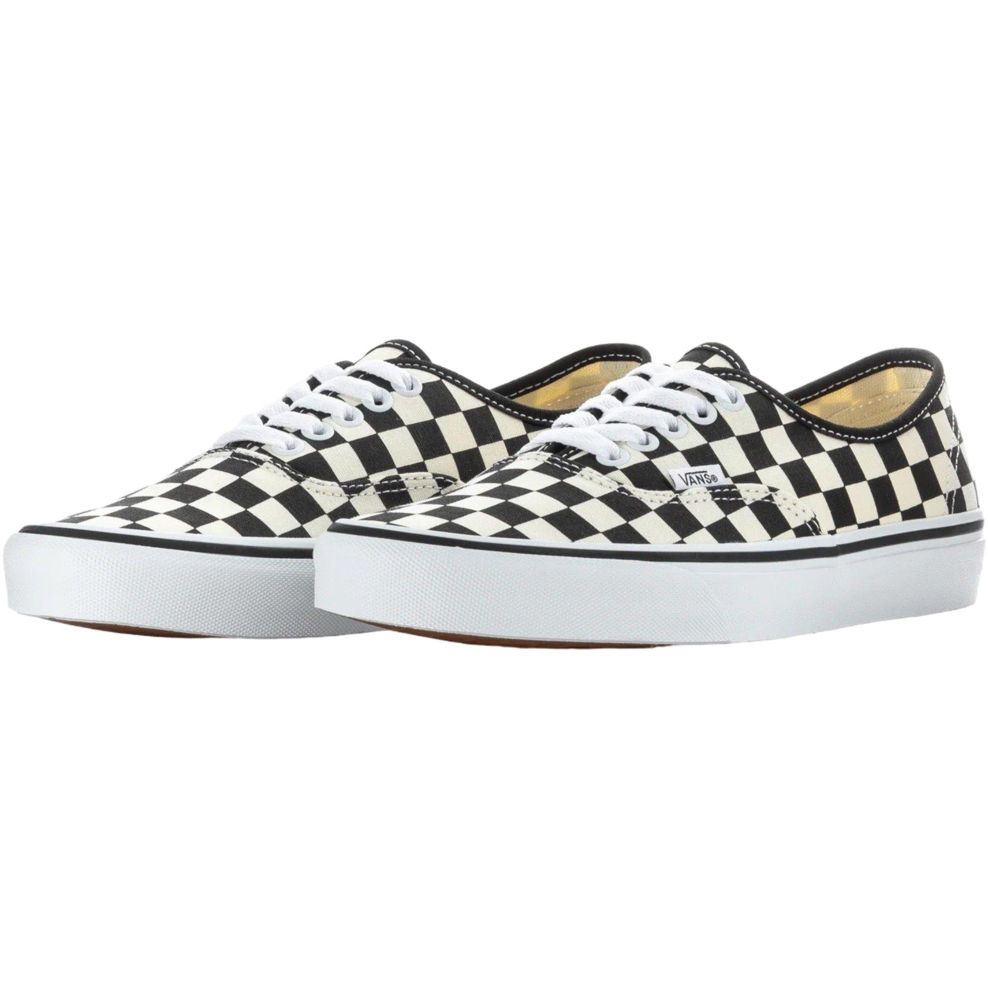 Vans Authentic Checkerboard "Black/White" Women's Shoe - BLACK/WHITE Thumbnail View 3