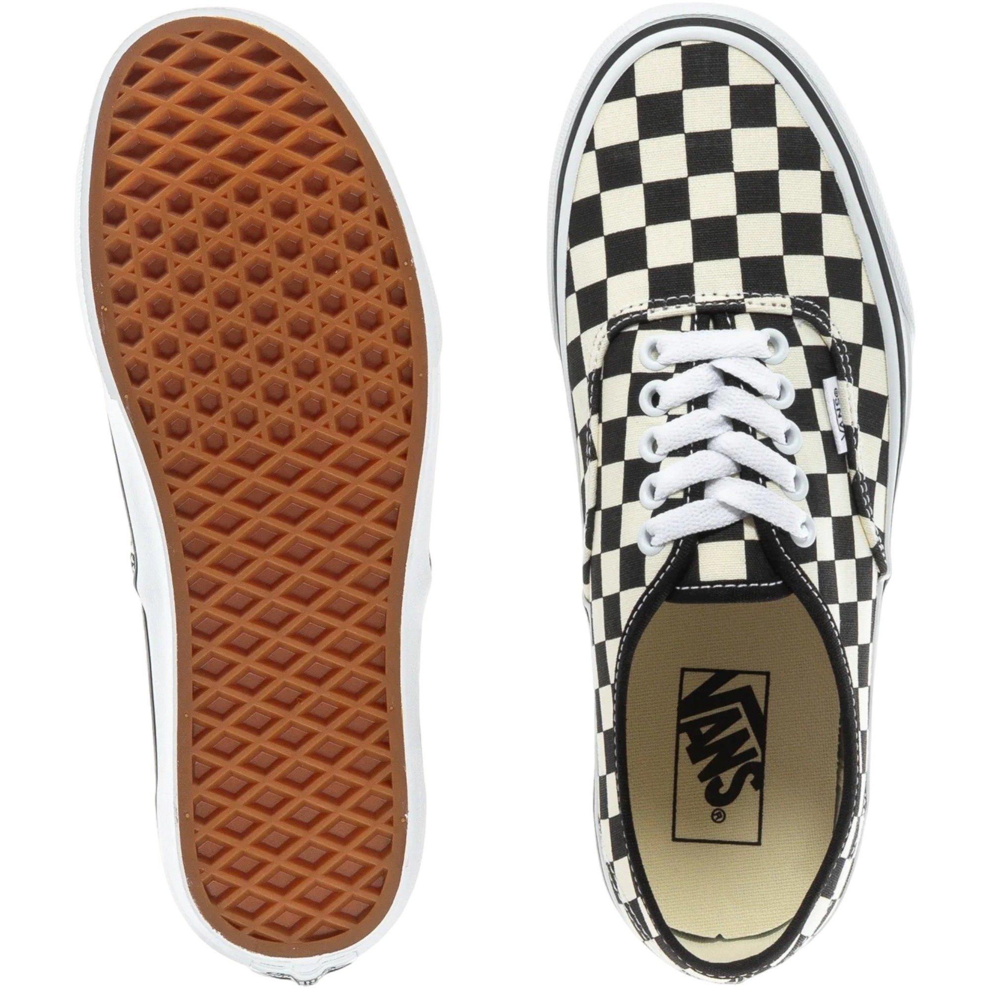 Vans Authentic Checkerboard "Black/White" Women's Shoe - BLACK/WHITE Thumbnail View 4