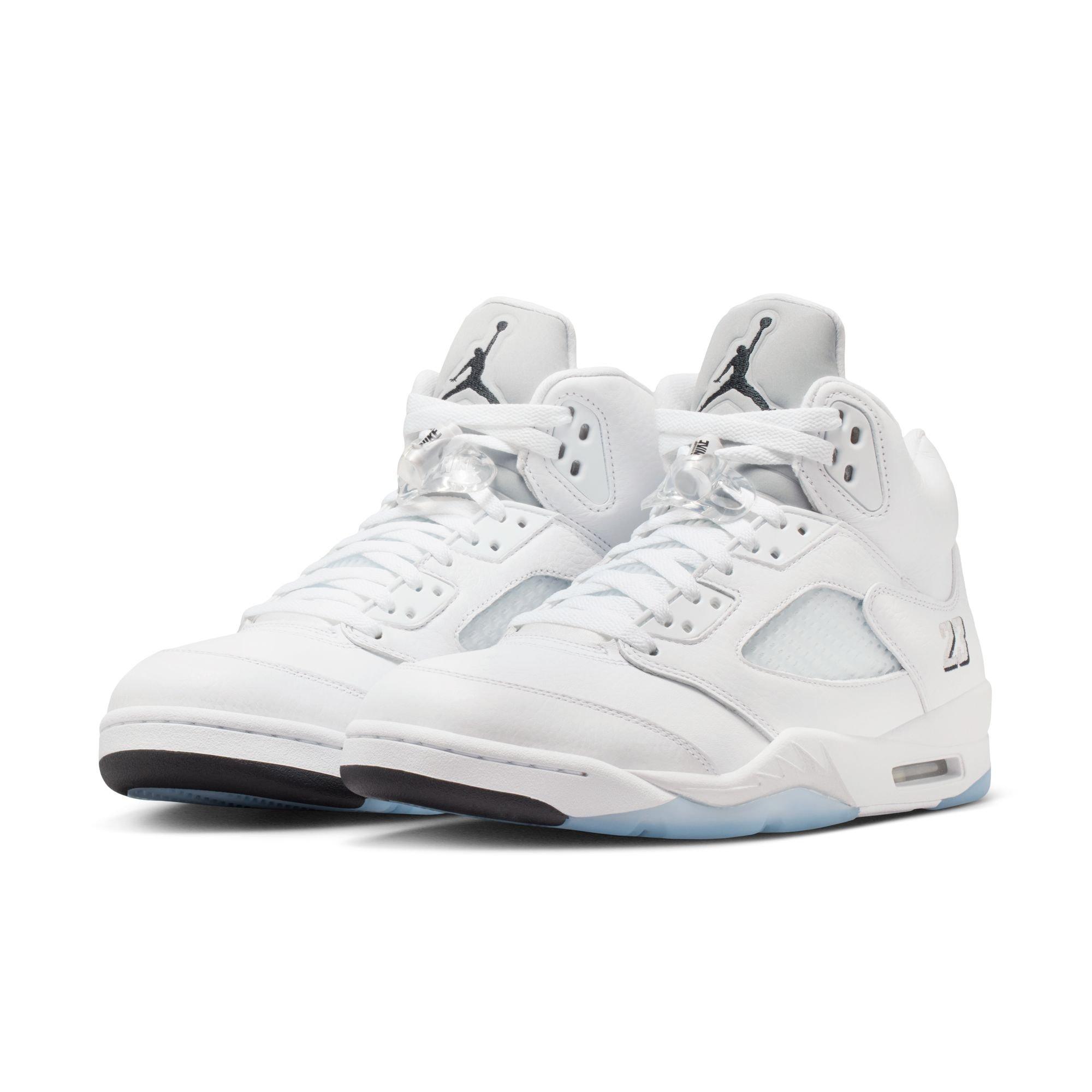 Jordan 5 Retro &ldquo;White Metallic&rdquo; Men's Shoe - WHITE/BLACK/METALLIC SILVER Thumbnail View 4