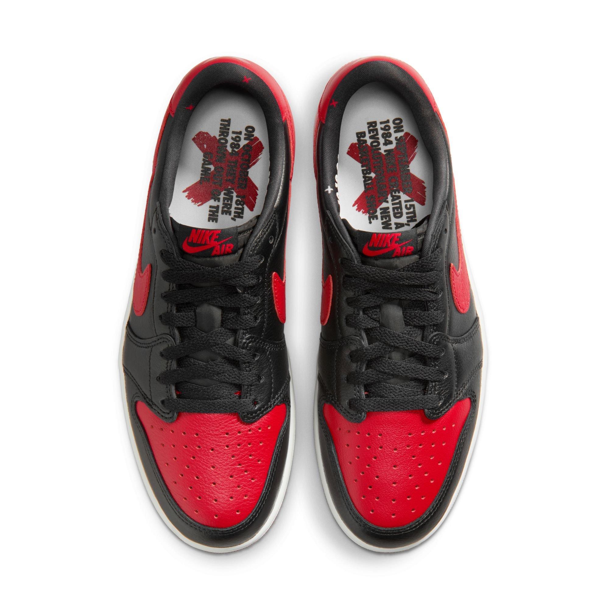 Jordan 1 Low OG "Banned" Men's Shoe - BLACK/VARSITY RED/SUMMIT WHITE Thumbnail View 14