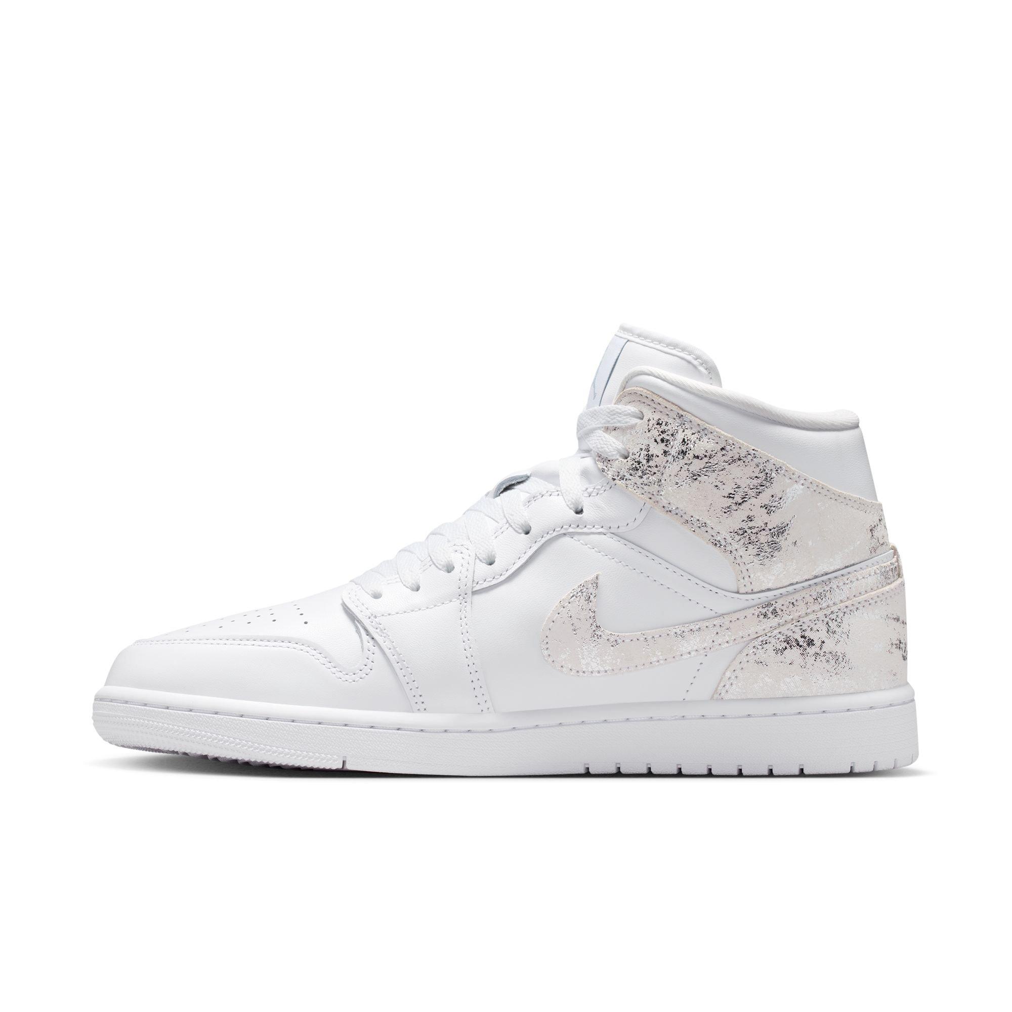 Jordan 1 Mid SE "White/Field Silver" Men's Shoe - WHITE/SILVER Thumbnail View 4