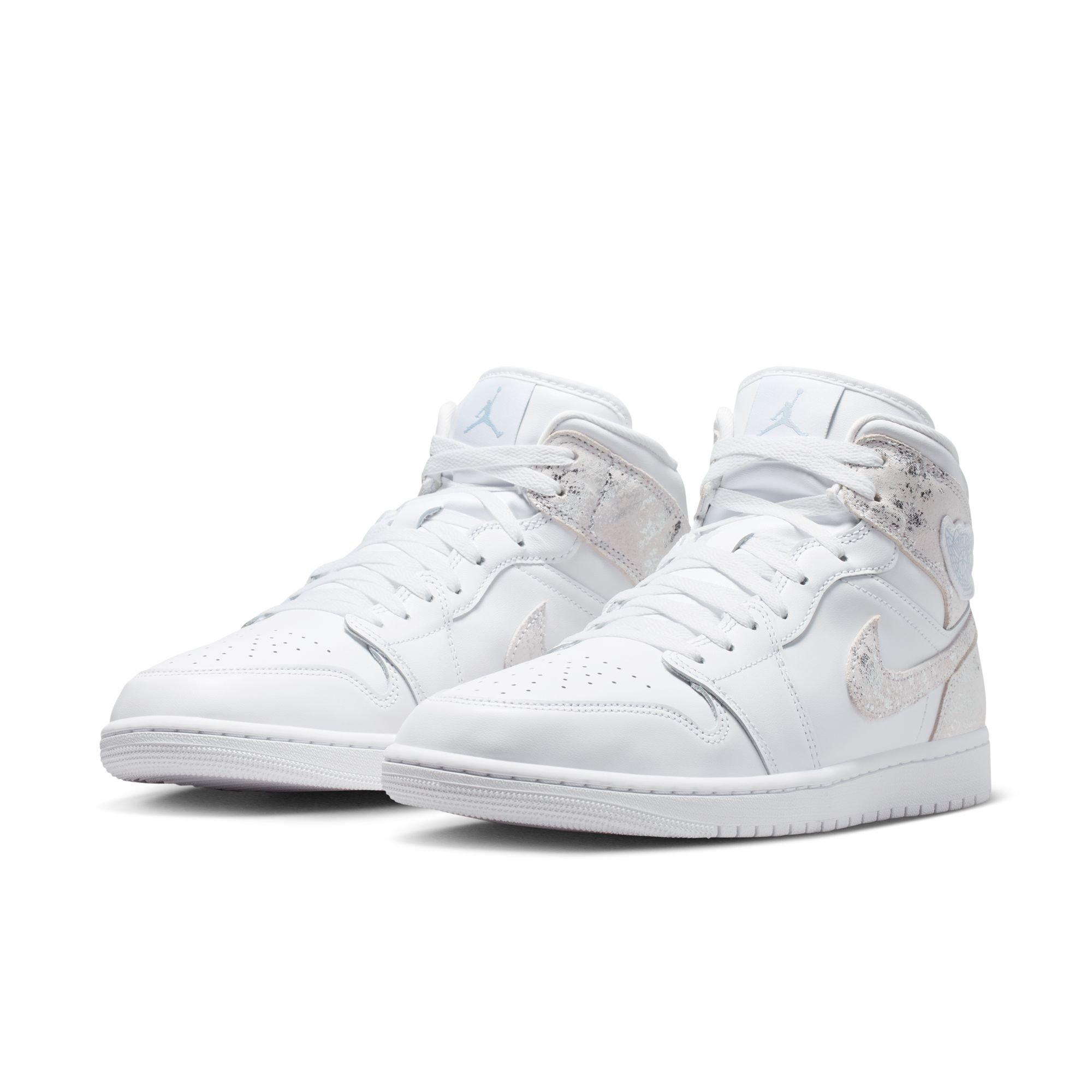 Jordan 1 Mid SE "White/Field Silver" Men's Shoe - WHITE/SILVER Thumbnail View 5