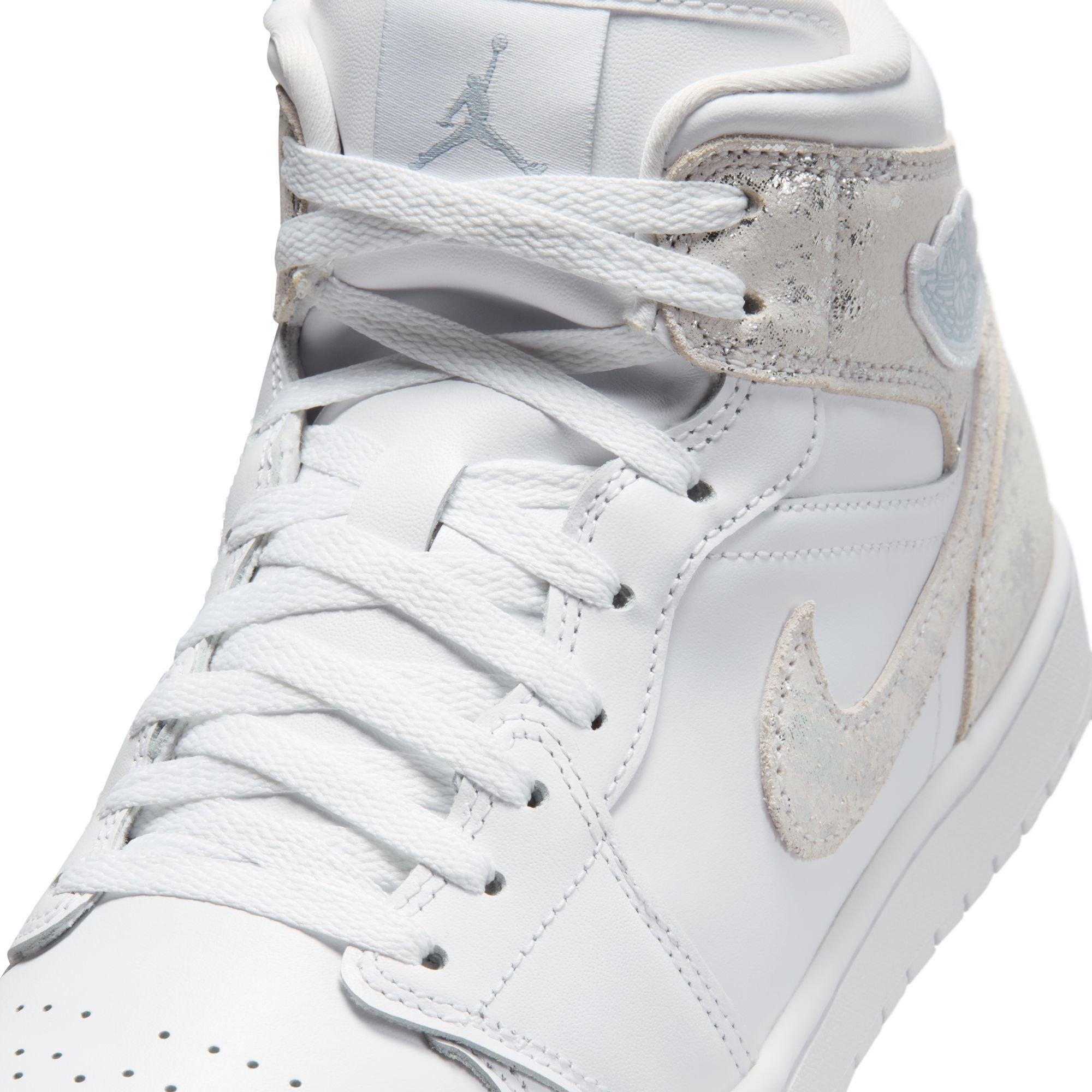 Jordan 1 Mid SE "White/Field Silver" Men's Shoe - WHITE/SILVER Thumbnail View 9