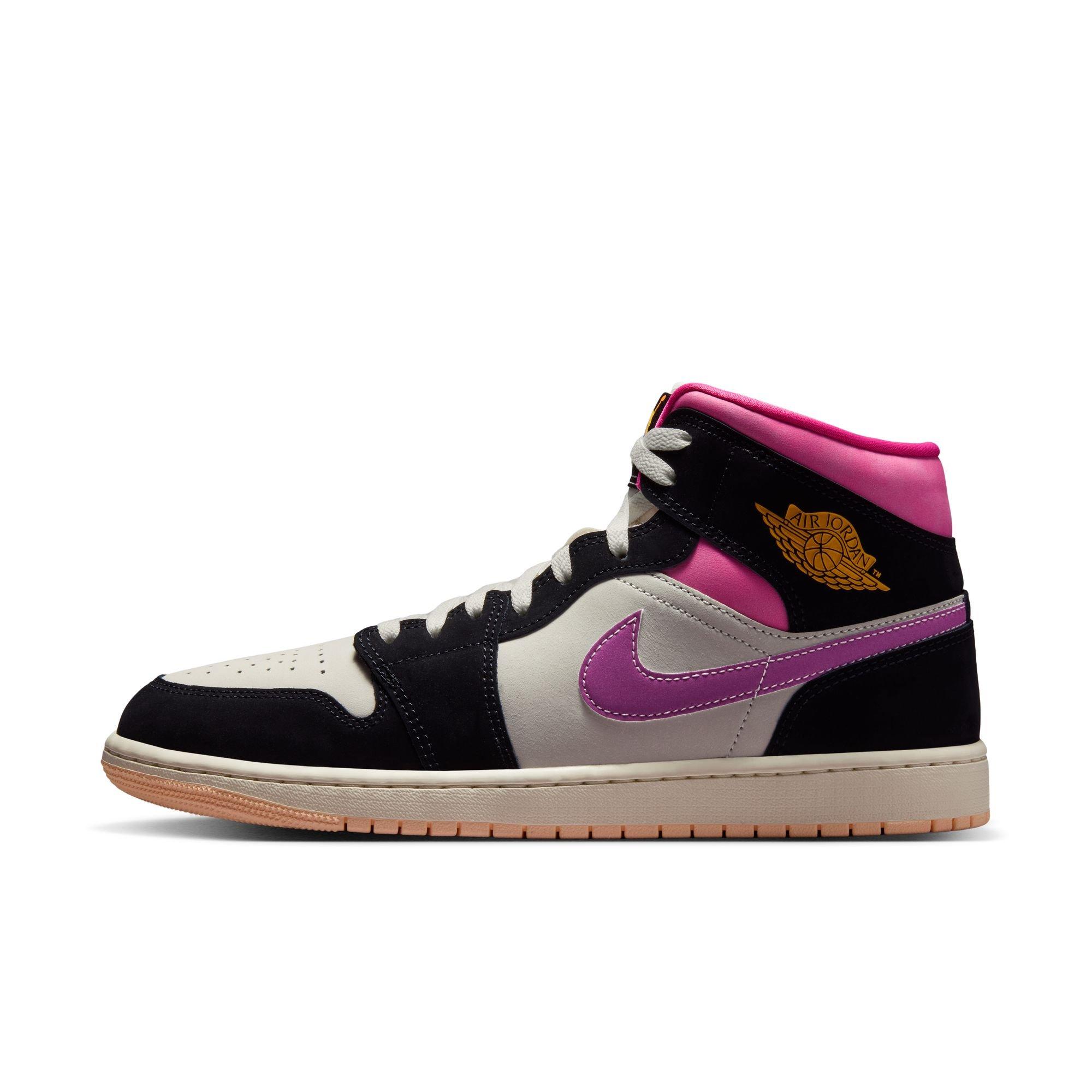 Jordan 1 Mid SE "Black/University Gold/Sail/Pinksicle" Men's Shoe - BLACK/PINK Thumbnail View 3
