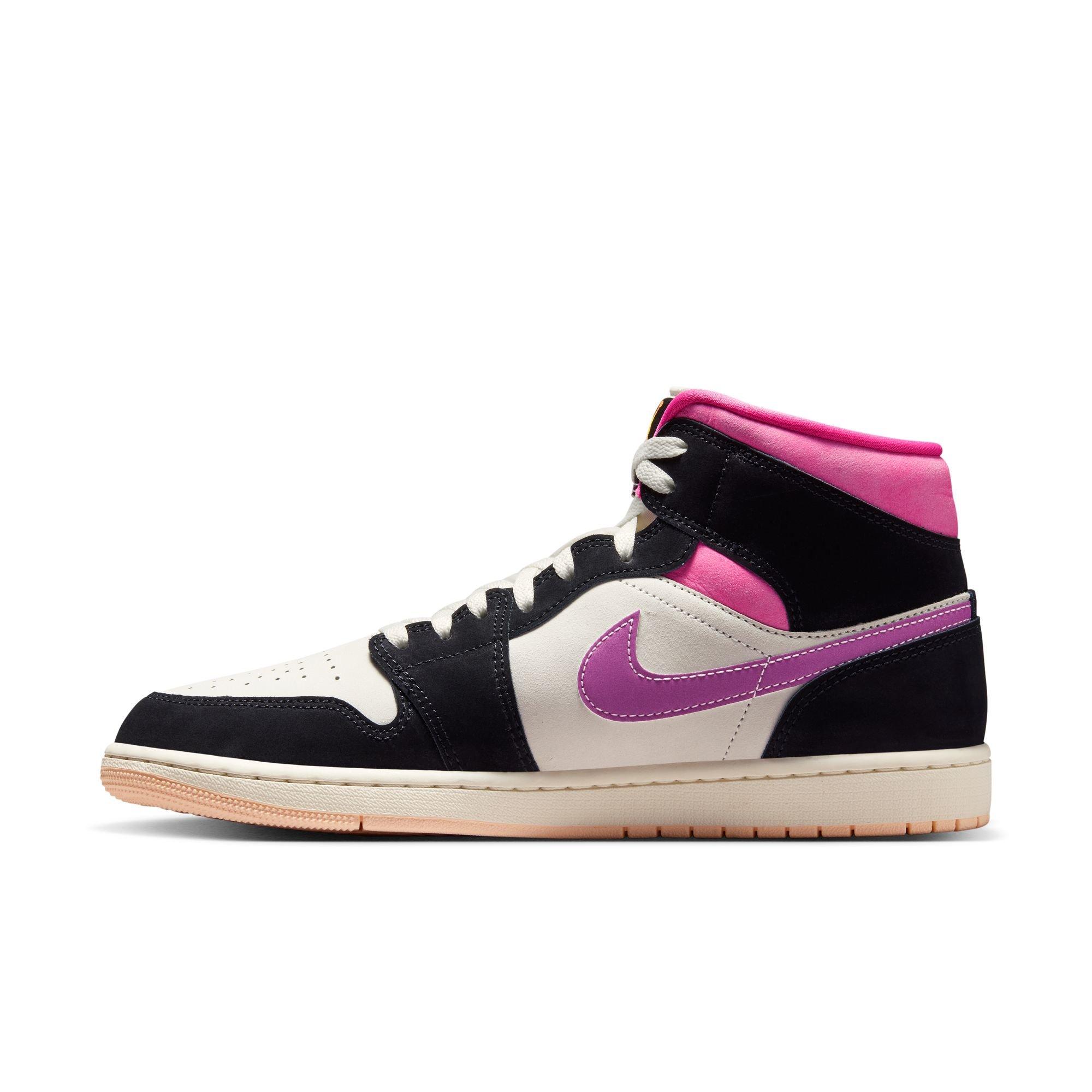 Jordan 1 Mid SE "Black/University Gold/Sail/Pinksicle" Men's Shoe - BLACK/PINK Thumbnail View 4