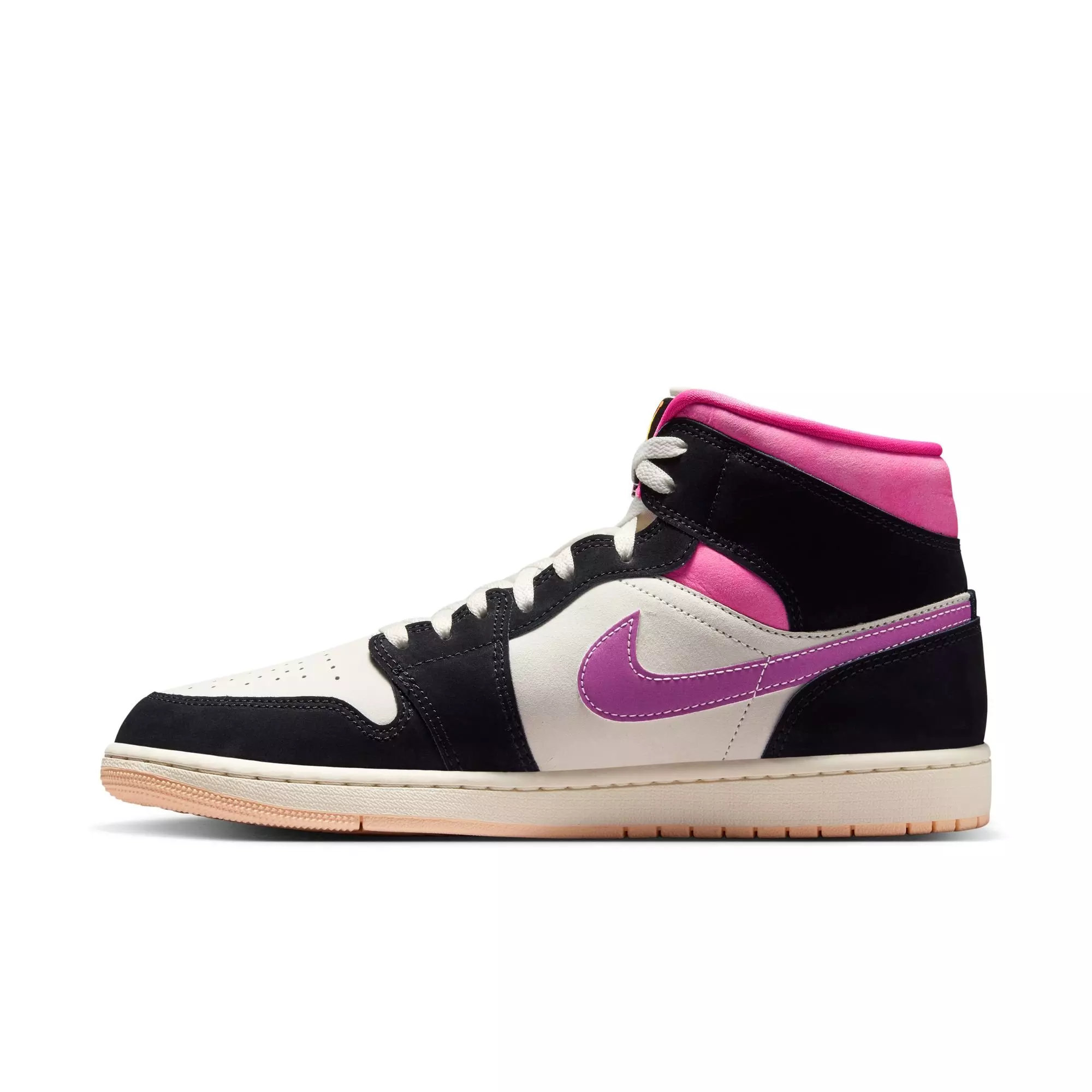 Jordan 1 Mid SE "Black/University Gold/Sail/Pinksicle" Men's Shoe - BLACK/PINK