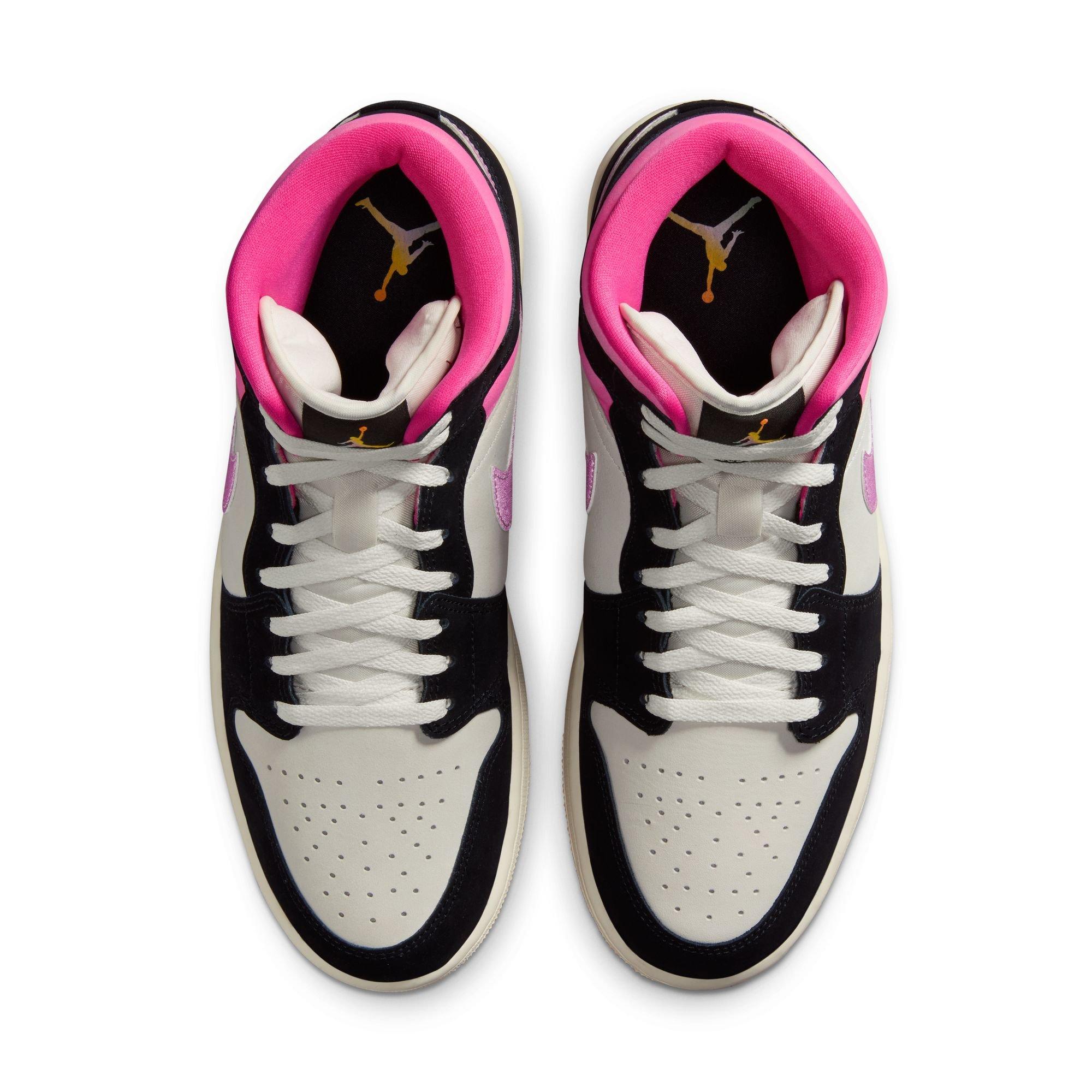 Jordan 1 Mid SE "Black/University Gold/Sail/Pinksicle" Men's Shoe - BLACK/PINK Thumbnail View 6