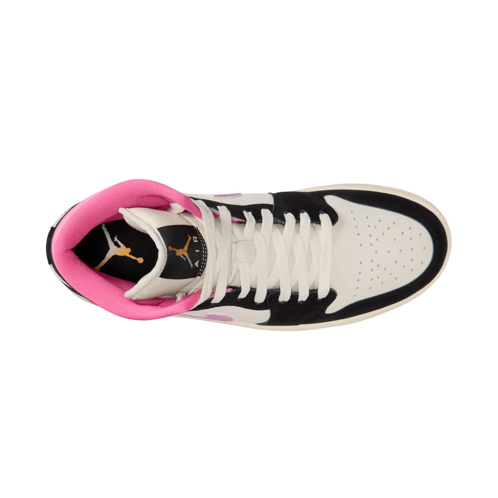 Jordan 1 Mid SE "Black/University Gold/Sail/Pinksicle" Men's Shoe - BLACK/PINK Thumbnail View 8