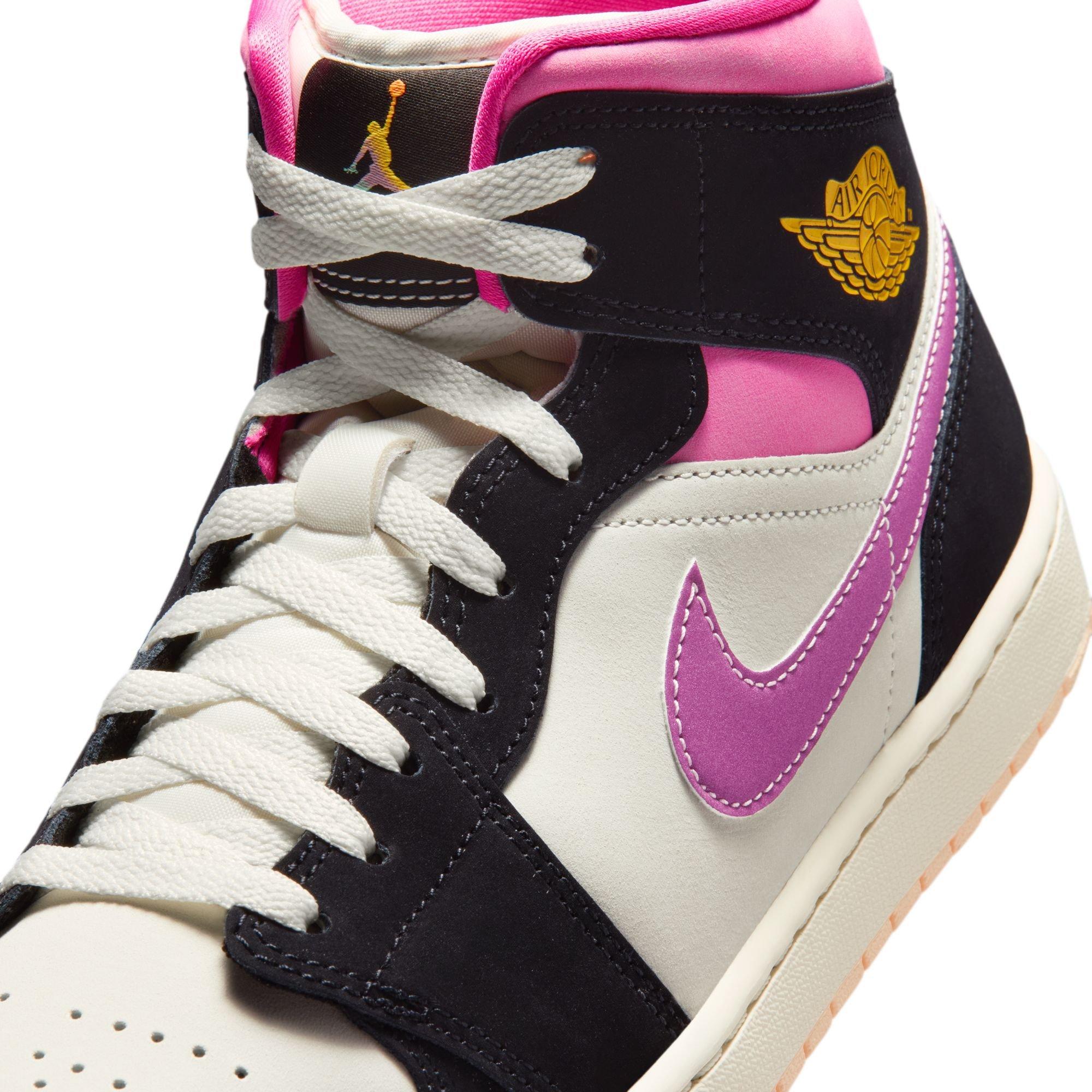 Jordan 1 Mid SE "Black/University Gold/Sail/Pinksicle" Men's Shoe - BLACK/PINK Thumbnail View 10