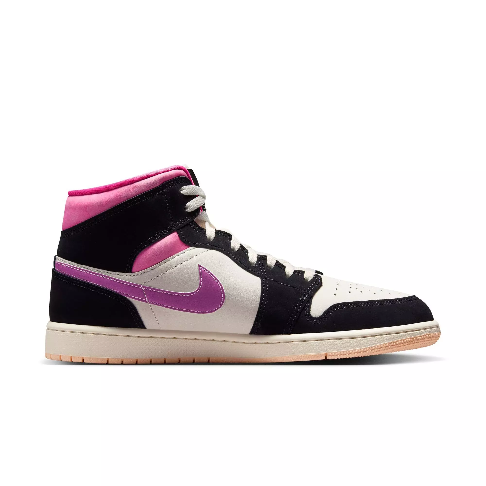 Jordan 1 Mid SE "Black/University Gold/Sail/Pinksicle" Men's Shoe - BLACK/PINK