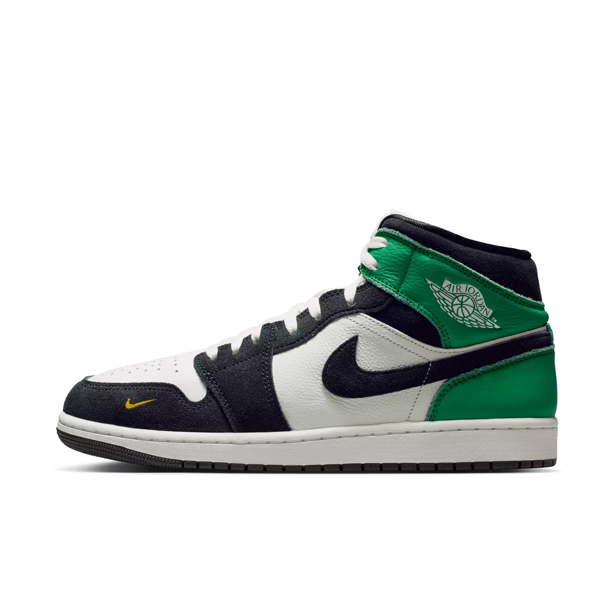 Jordan 1 Mid SE "Summit White/Black/Lucky Green" Men's Shoe - WHITE/BLACK/GREEN