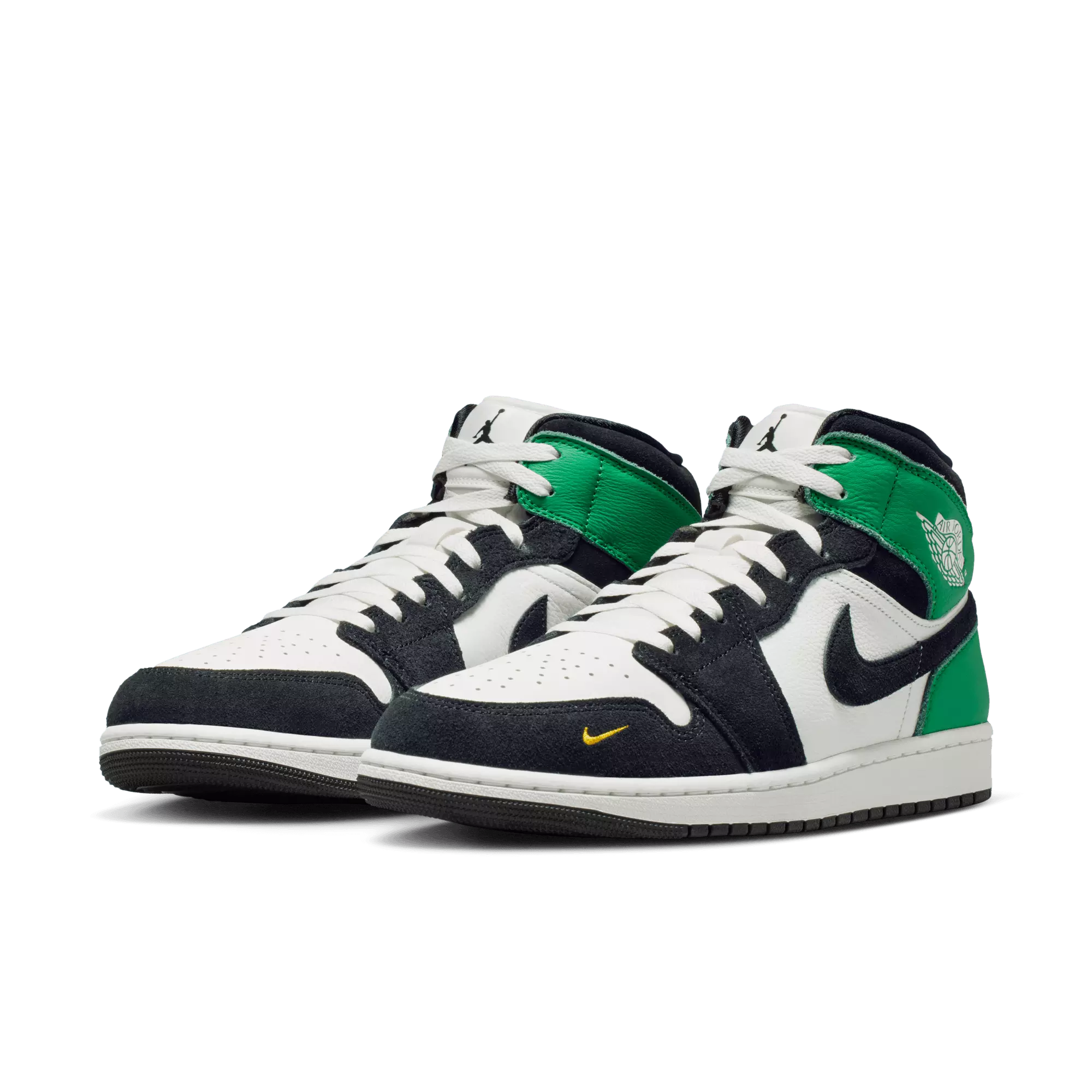 Jordan 1 Mid SE "Summit White/Black/Lucky Green" Men's Shoe - WHITE/BLACK/GREEN