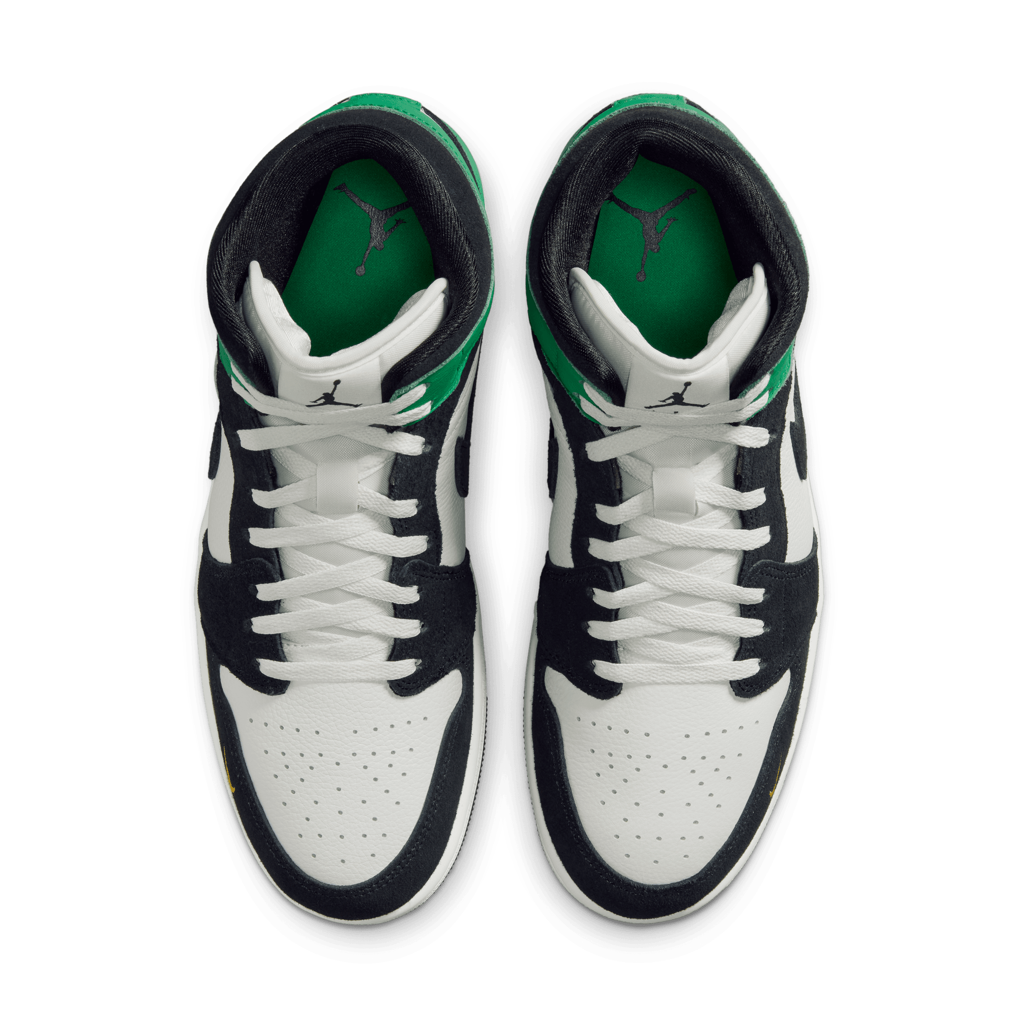 Jordan 1 Mid SE "Summit White/Black/Lucky Green" Men's Shoe - WHITE/BLACK/GREEN Thumbnail View 6