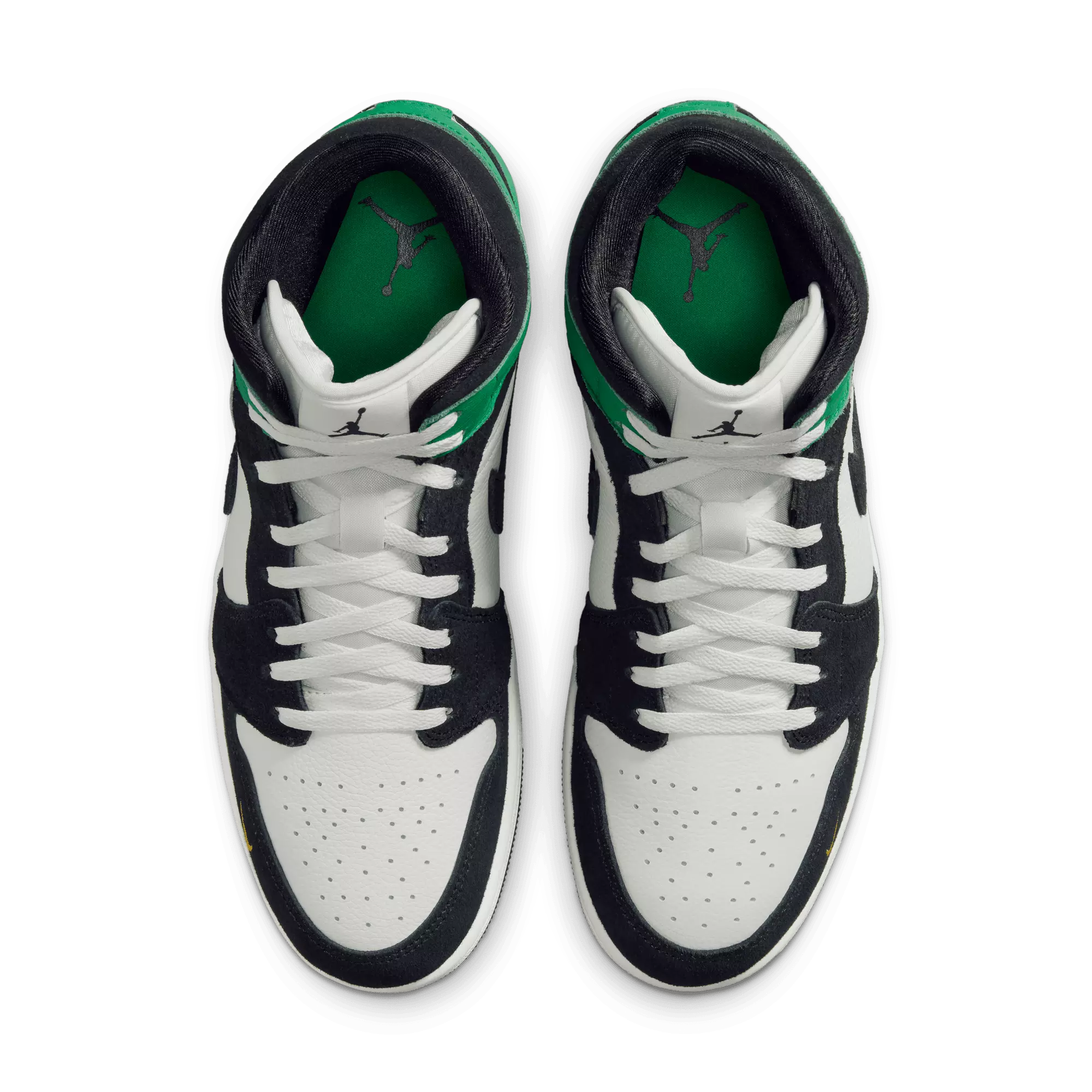 Jordan 1 Mid SE "Summit White/Black/Lucky Green" Men's Shoe - WHITE/BLACK/GREEN