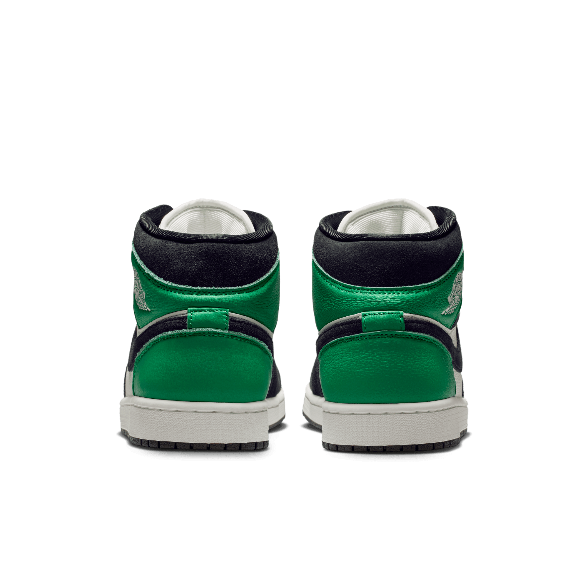 Jordan 1 Mid SE "Summit White/Black/Lucky Green" Men's Shoe - WHITE/BLACK/GREEN Thumbnail View 7