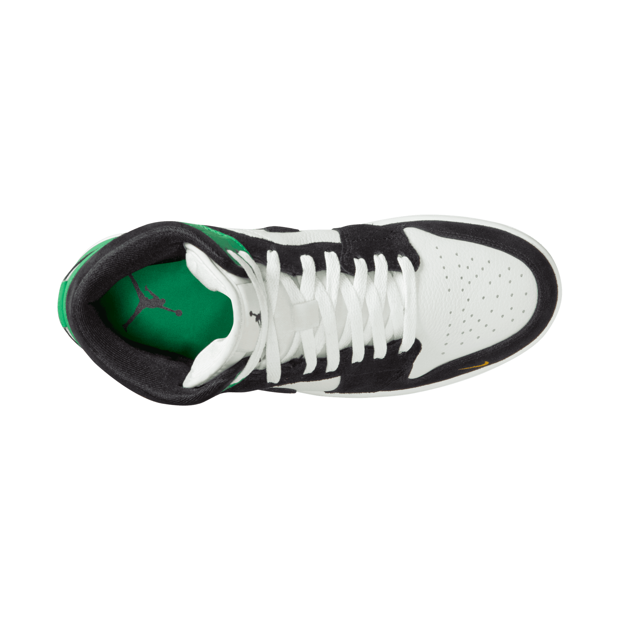 Jordan 1 Mid SE "Summit White/Black/Lucky Green" Men's Shoe - WHITE/BLACK/GREEN Thumbnail View 8