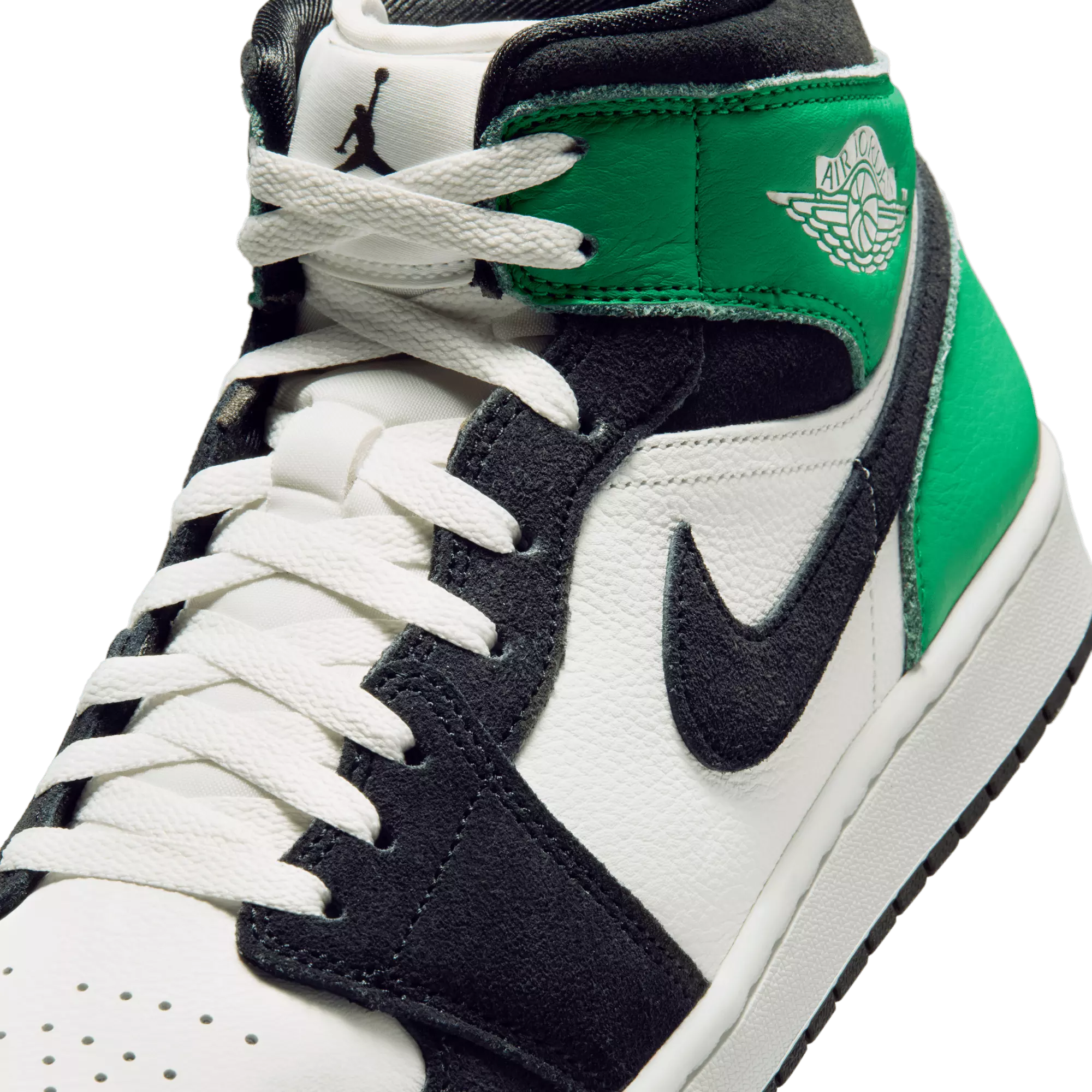 Jordan 1 Mid SE "Summit White/Black/Lucky Green" Men's Shoe - WHITE/BLACK/GREEN
