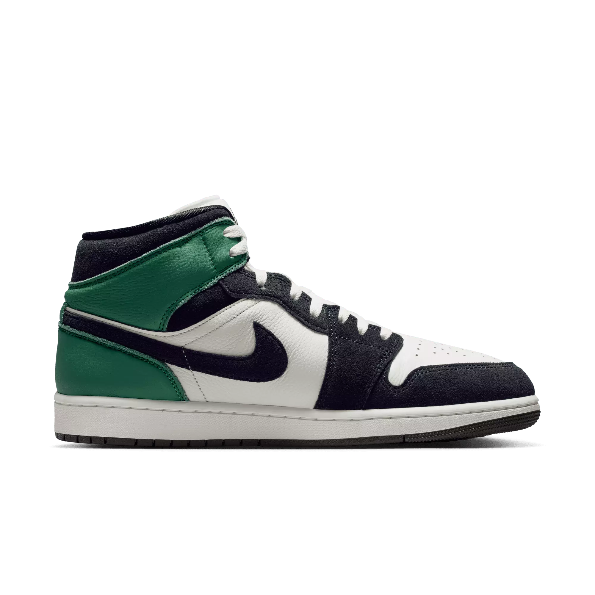 Jordan 1 Mid SE "Summit White/Black/Lucky Green" Men's Shoe - WHITE/BLACK/GREEN