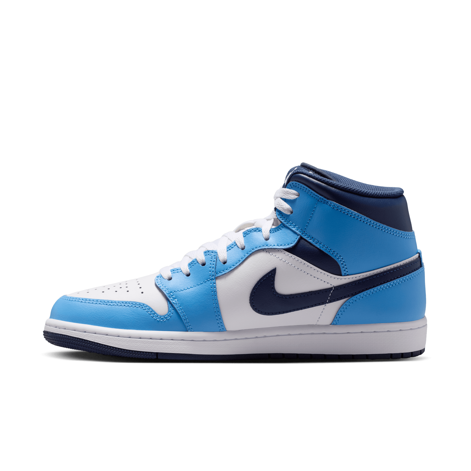 Jordan 1 Mid "University Blue/Midnight Navy/White" Men's Shoe - NAVY/BLUE Thumbnail View 4