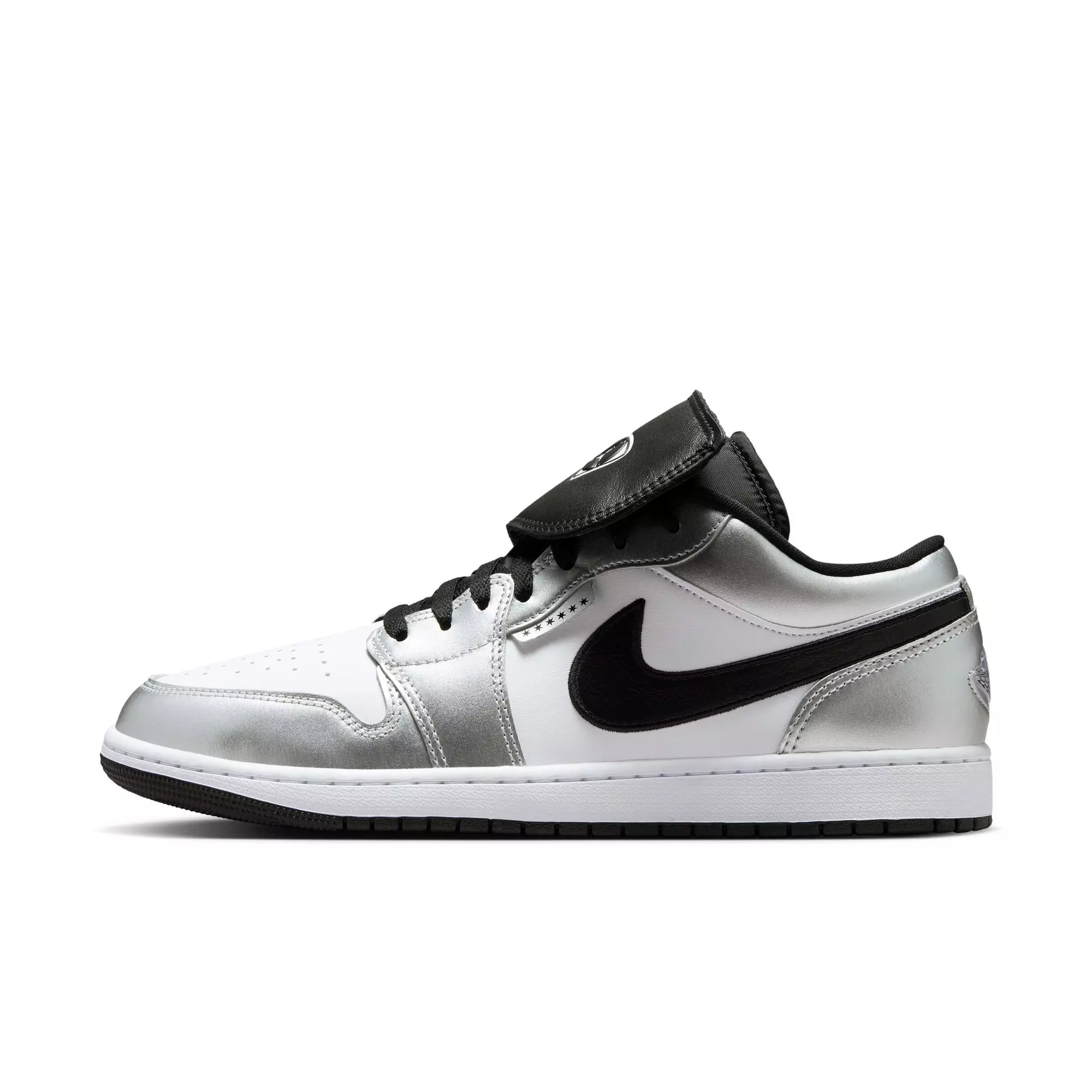 Jordan 1 Low SE "White/Black/Metallic Silver" Men's Shoe - WHITE/BLACK/SILVER