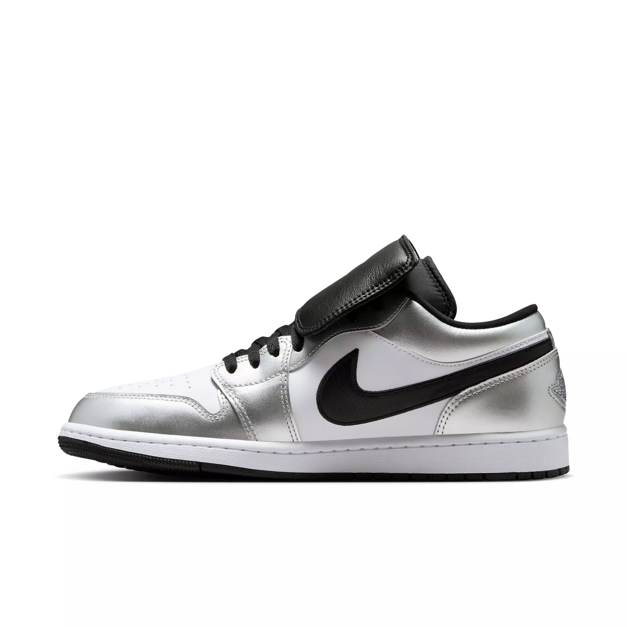 Jordan 1 Low SE "White/Black/Metallic Silver" Men's Shoe - WHITE/BLACK/SILVER