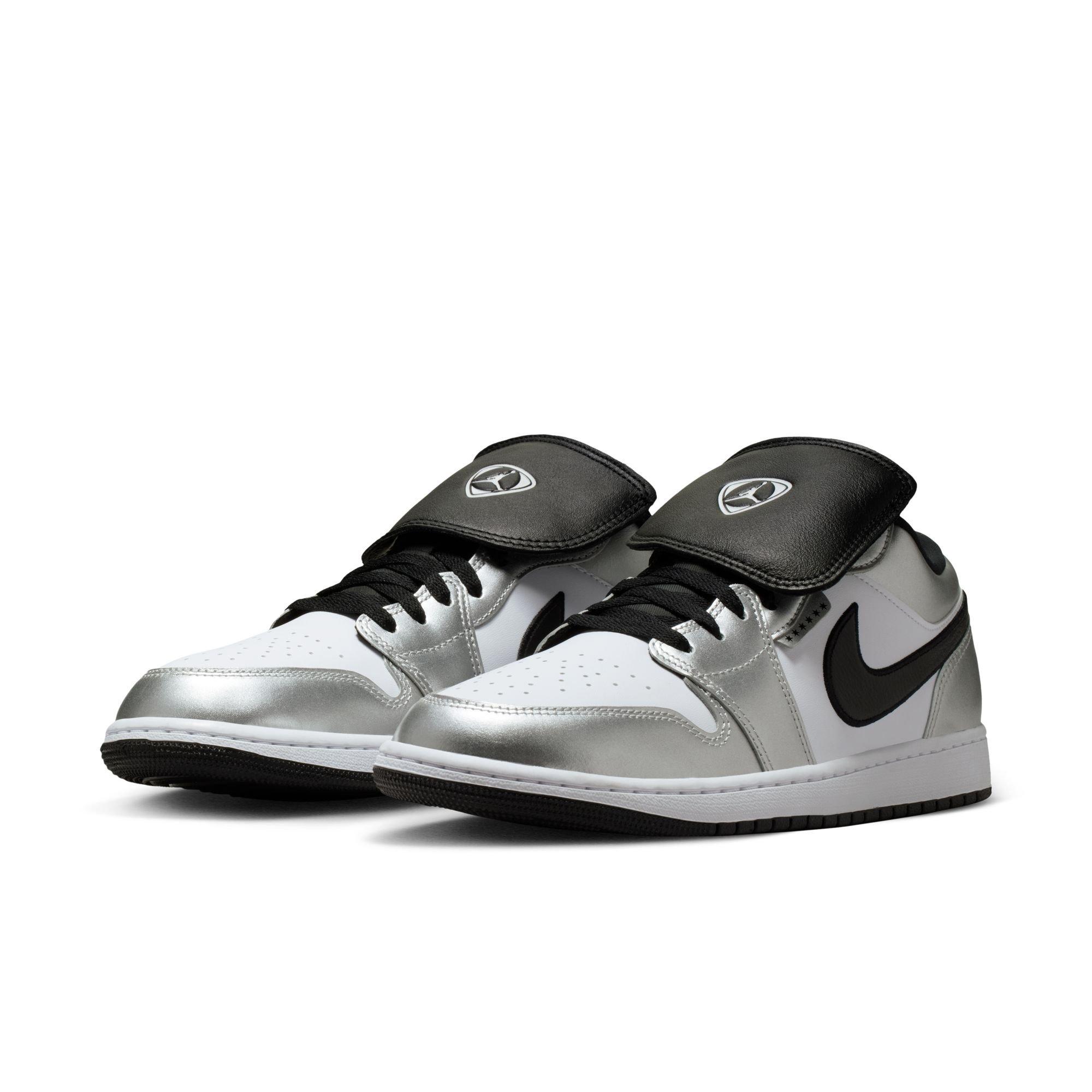 Jordan 1 Low SE "White/Black/Metallic Silver" Men's Shoe - WHITE/BLACK/SILVER Thumbnail View 5