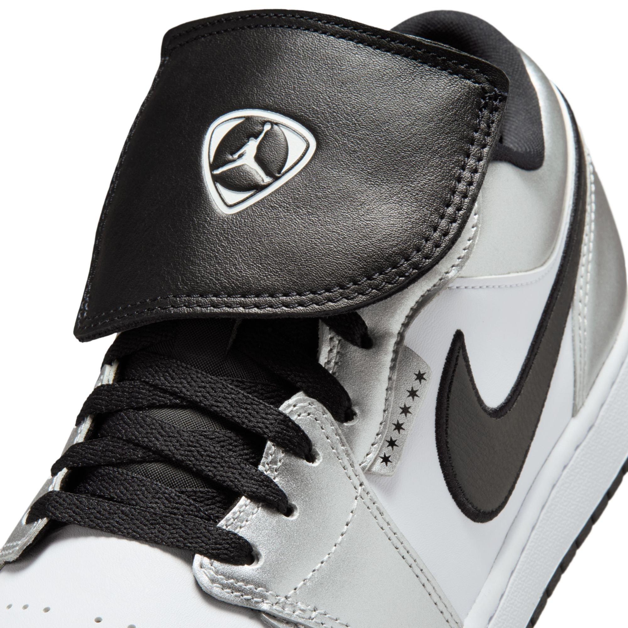 Jordan 1 Low SE "White/Black/Metallic Silver" Men's Shoe - WHITE/BLACK/SILVER Thumbnail View 9