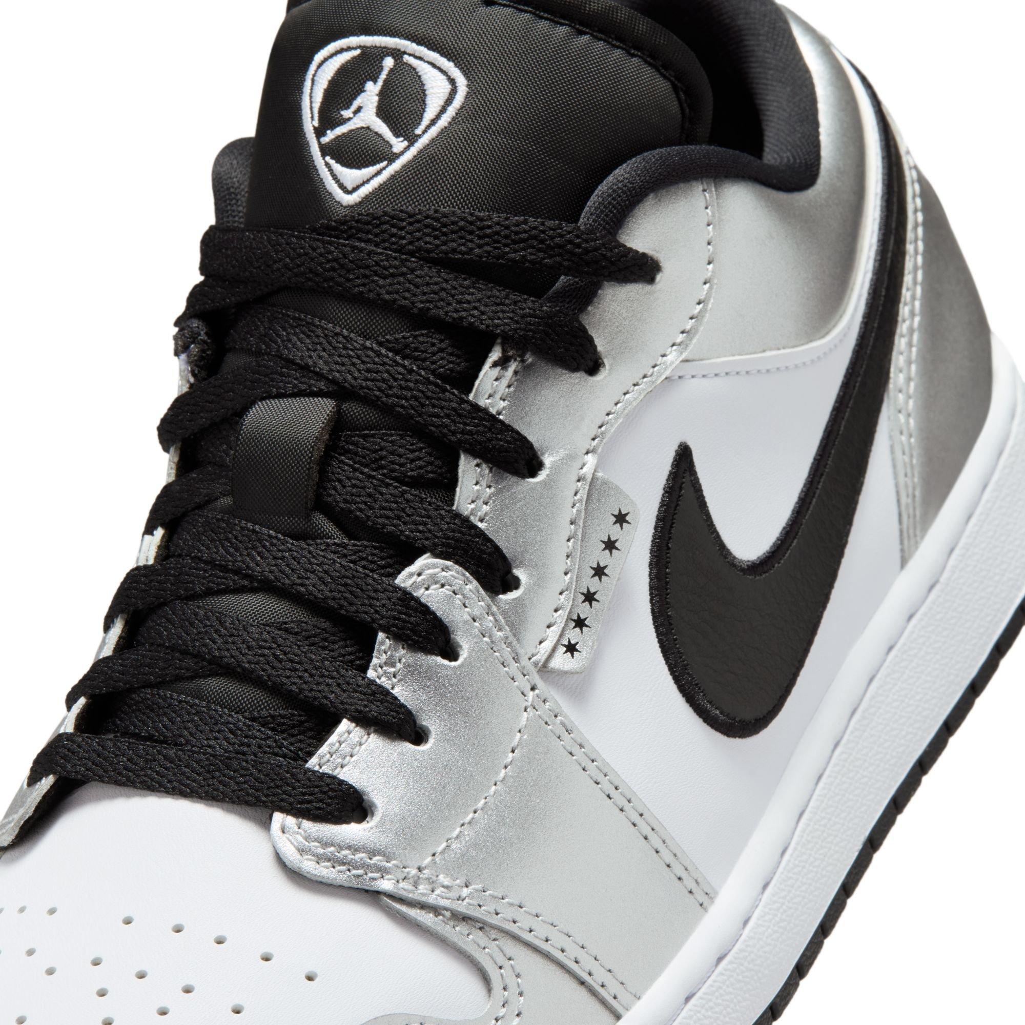 Jordan 1 Low SE "White/Black/Metallic Silver" Men's Shoe - WHITE/BLACK/SILVER Thumbnail View 10