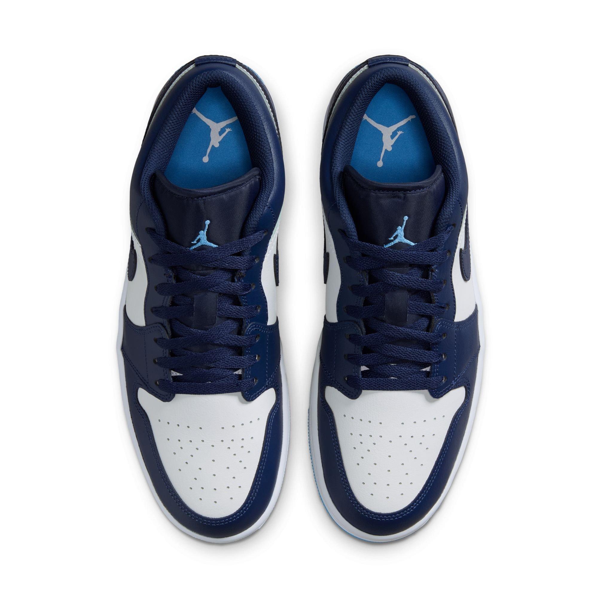 Jordan 1 Low "Midnght Navy/University Blue/White" Men's Shoe - NAVY/WHITE/LT BLUE Thumbnail View 6
