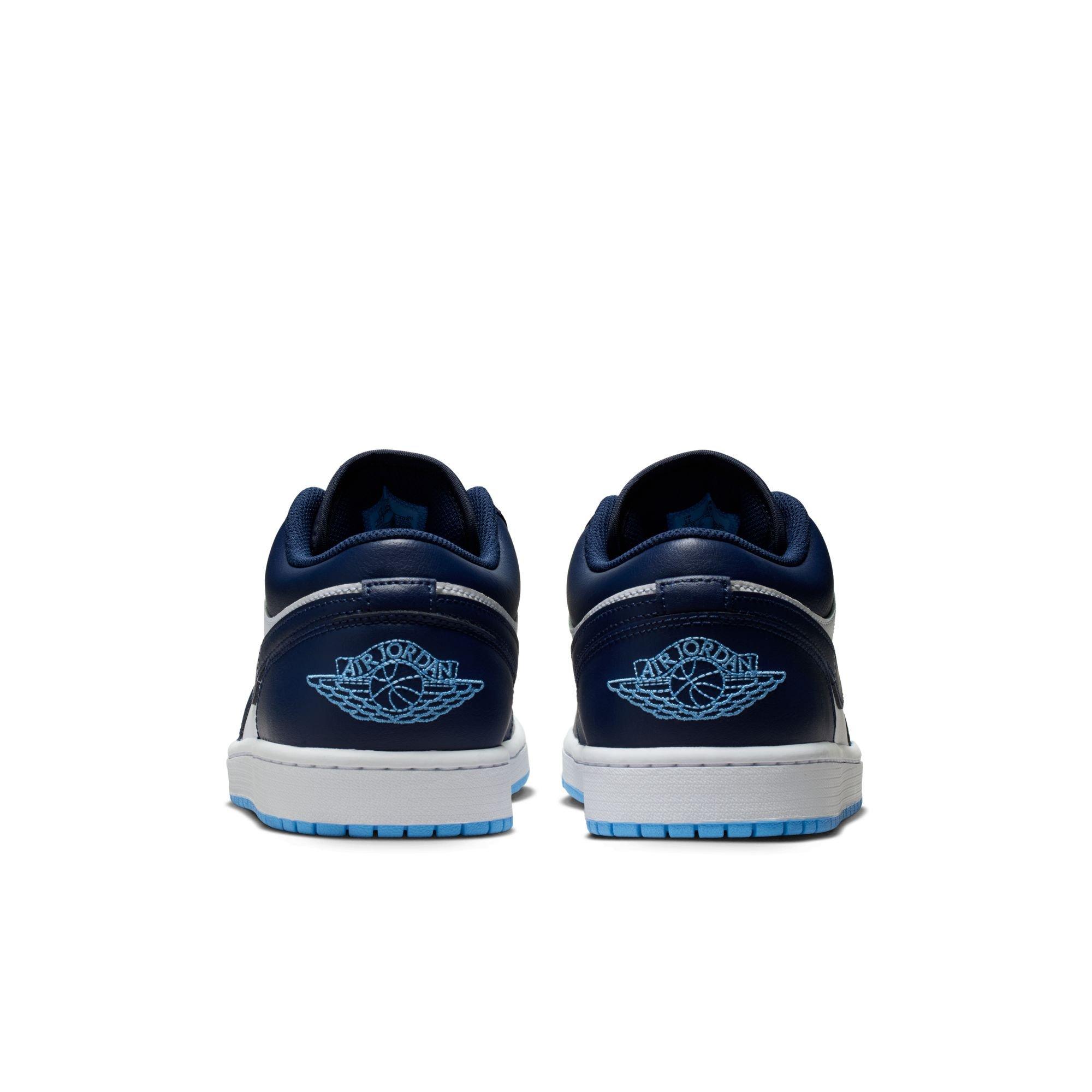 Jordan 1 Low "Midnght Navy/University Blue/White" Men's Shoe - NAVY/WHITE/LT BLUE Thumbnail View 7
