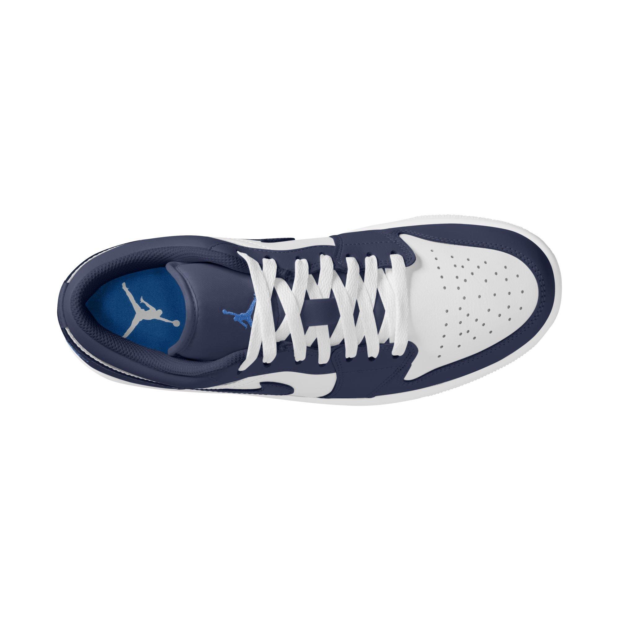 Jordan 1 Low "Midnght Navy/University Blue/White" Men's Shoe - NAVY/WHITE/LT BLUE Thumbnail View 9