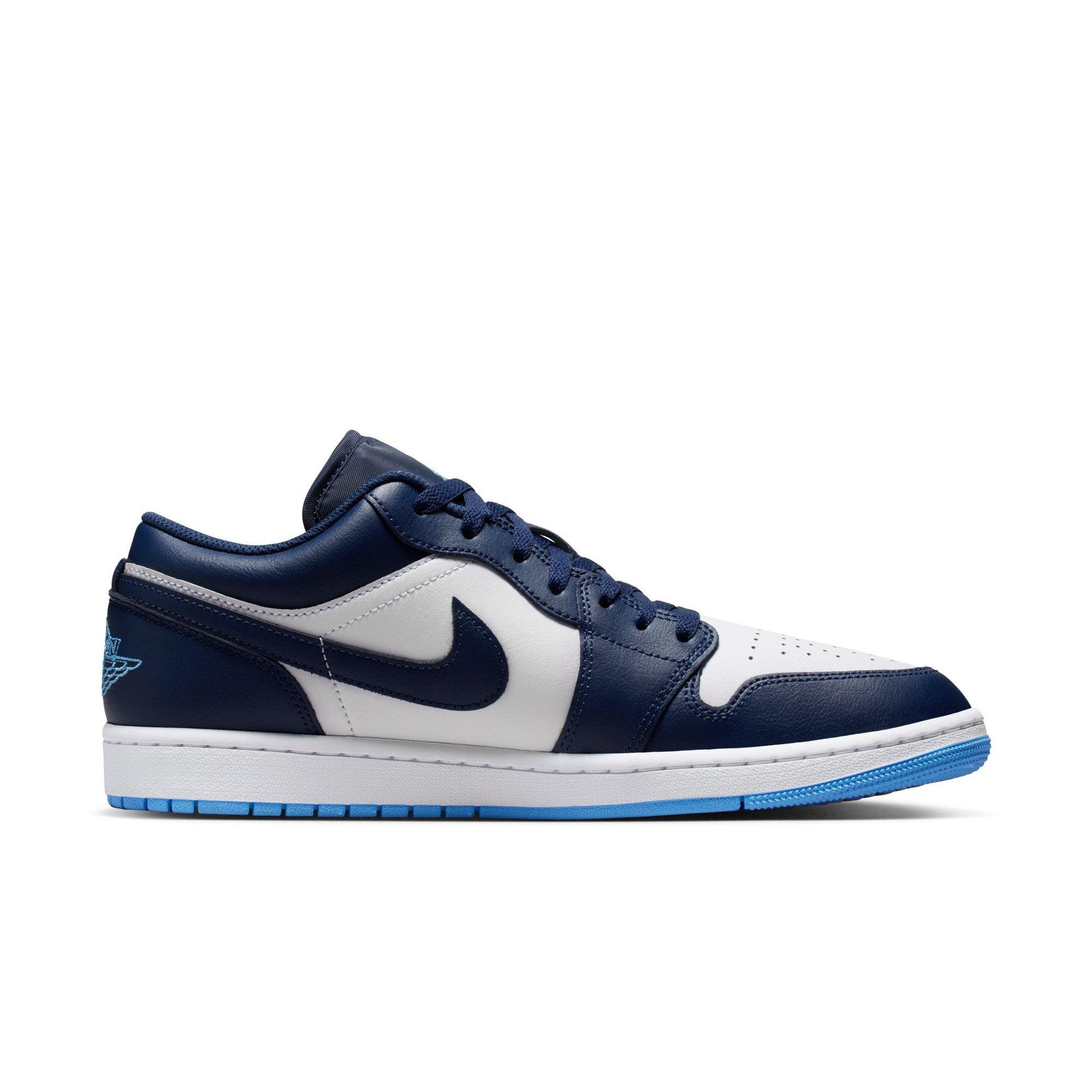 Jordan 1 Low "Midnght Navy/University Blue/White" Men's Shoe - NAVY/WHITE/LT BLUE Thumbnail View 2