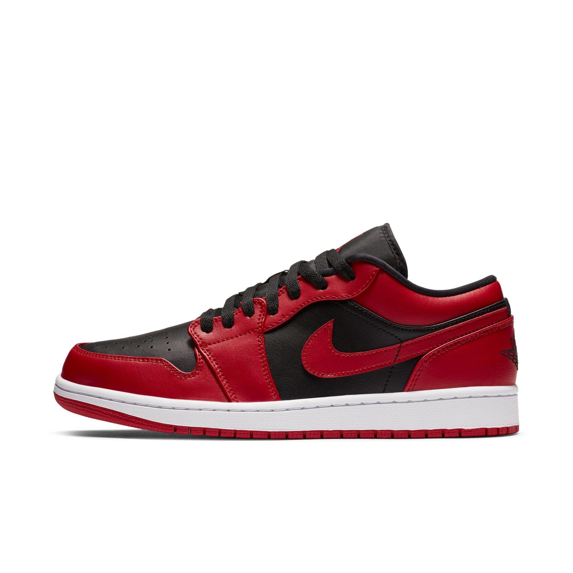 Jordan 1 Low "Gym Red/Black/White" Men's Shoe - RED/BLACK/WHITE Thumbnail View 3