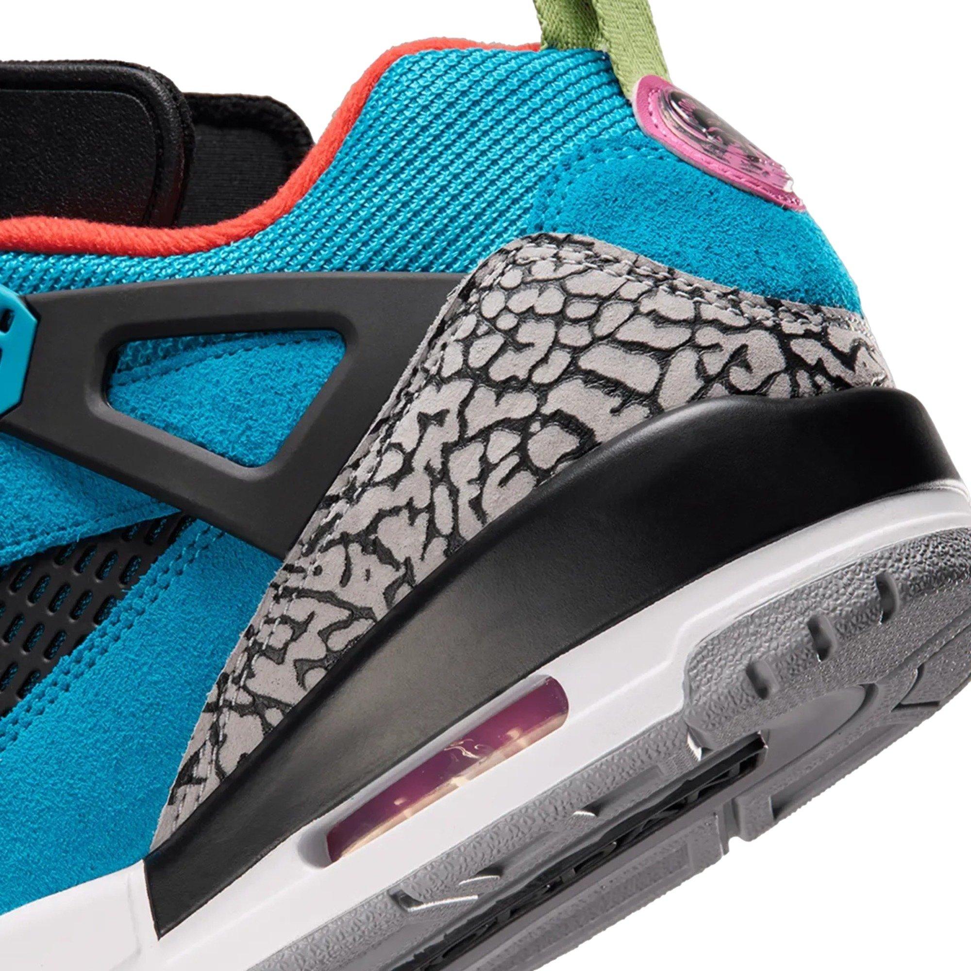Jordan Spizike Low "Neo Turquoise/Light Crimson/Cosmic Fuchsia/Vivid Green" Men's Shoe - TURQ/BLACK Thumbnail View 7
