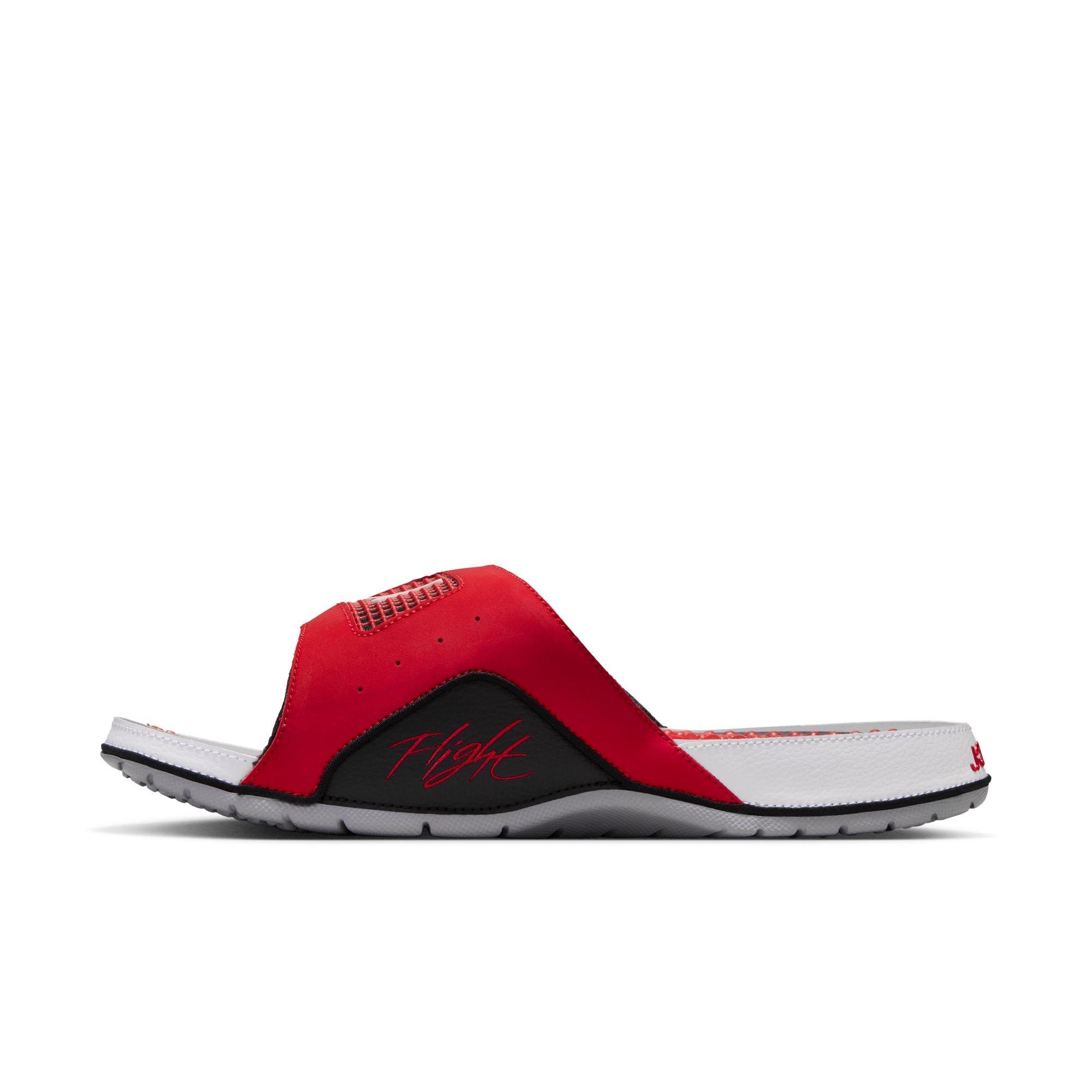 Jordan Hydro 4 Retro "Fire Red/White/Cement Grey" Men's Slide - RED/WHITE/BLACK Thumbnail View 4