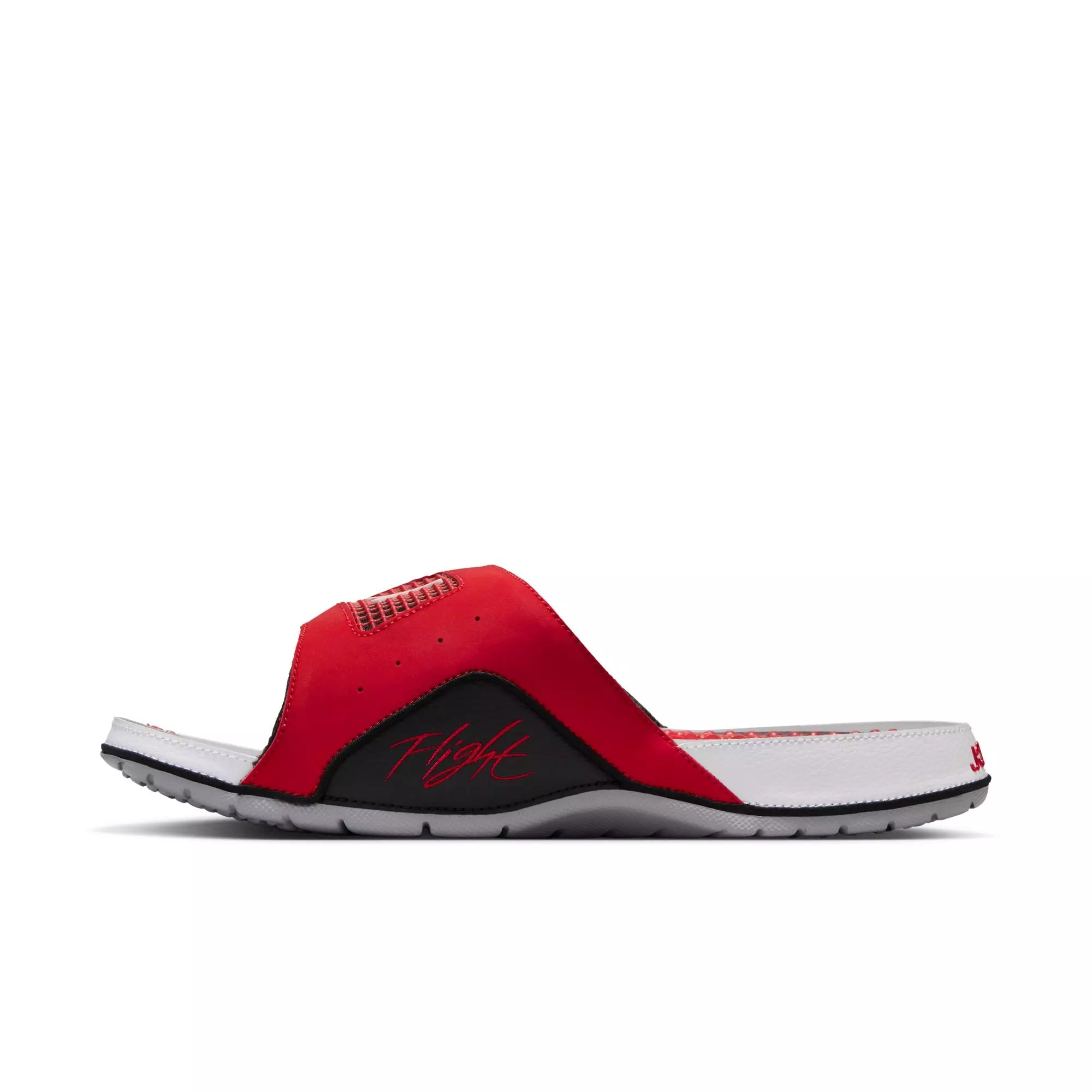 Jordan Hydro 4 Retro "Fire Red/White/Cement Grey" Men's Slide - RED/WHITE/BLACK
